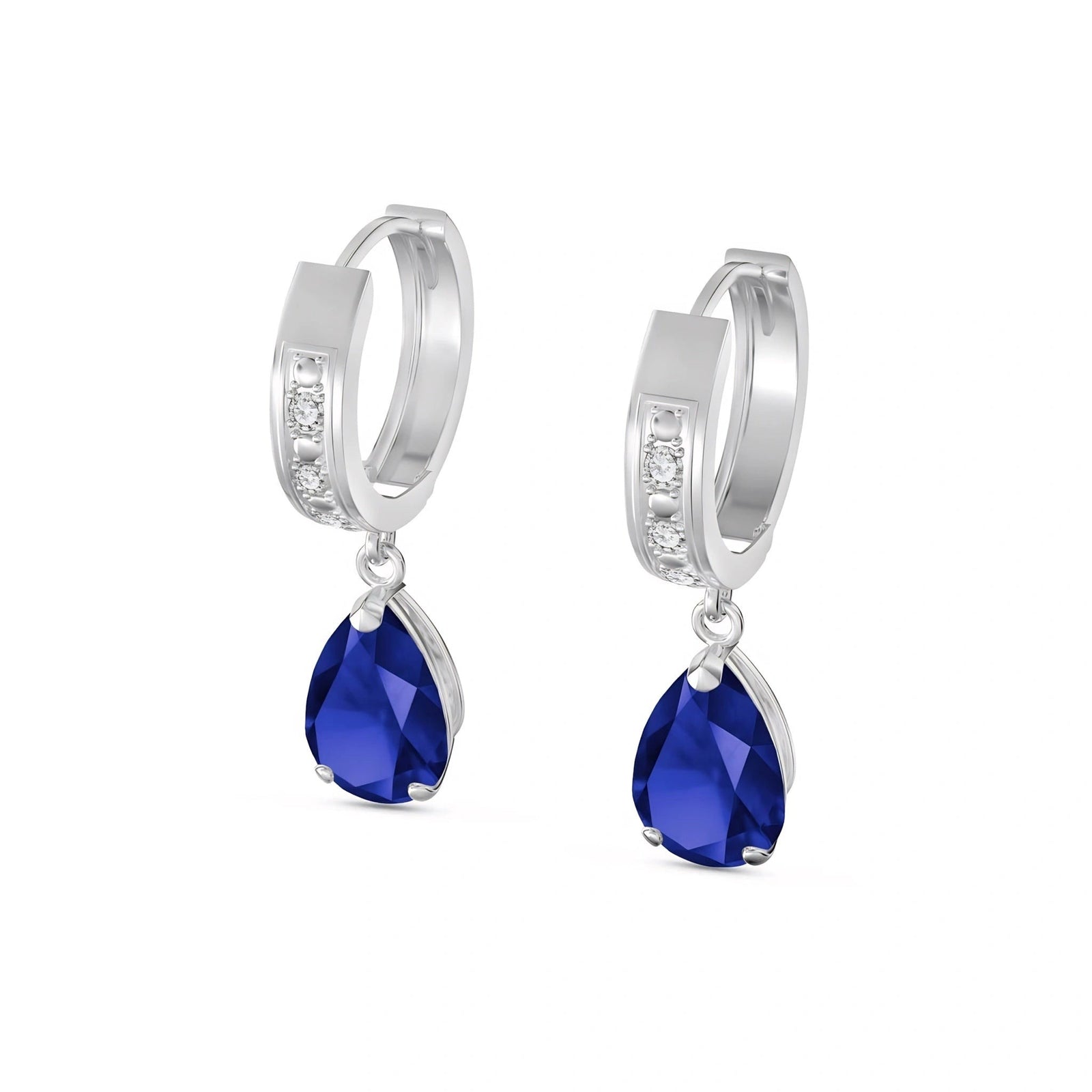 White Gold Reverie Earrings Sapphire 10K — Gianna
