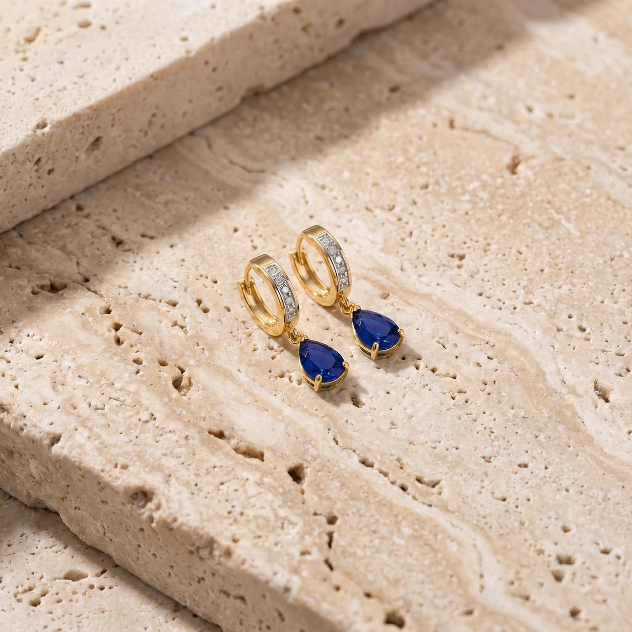 Yellow Gold Reverie Earrings Sapphire 10K — Gianna