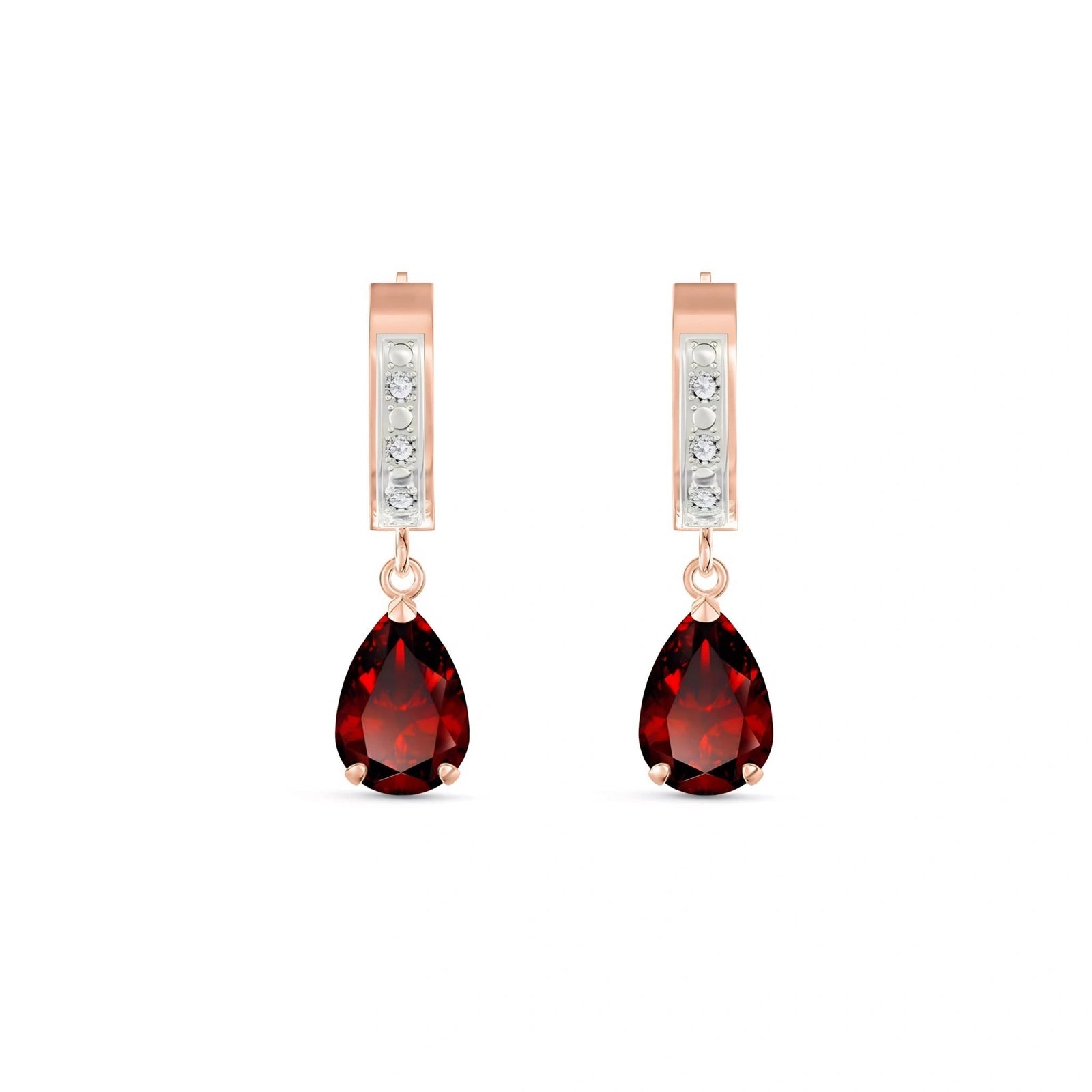 Rose Gold Reverie Earrings Garnet 10K — Gianna