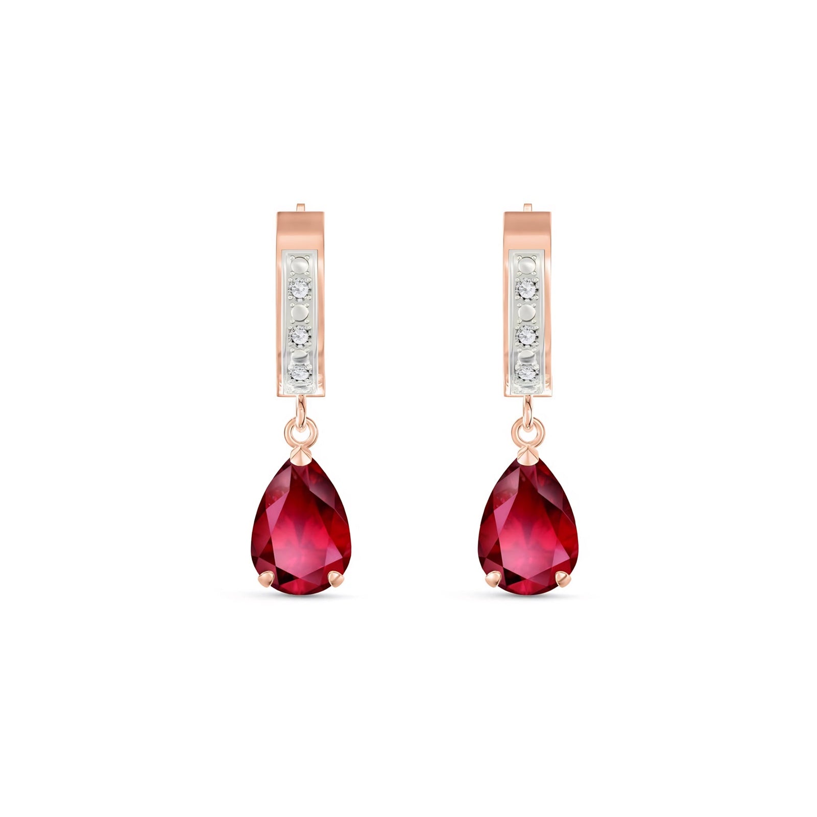 Rose Gold Reverie Earrings Garnet 10K — Gianna