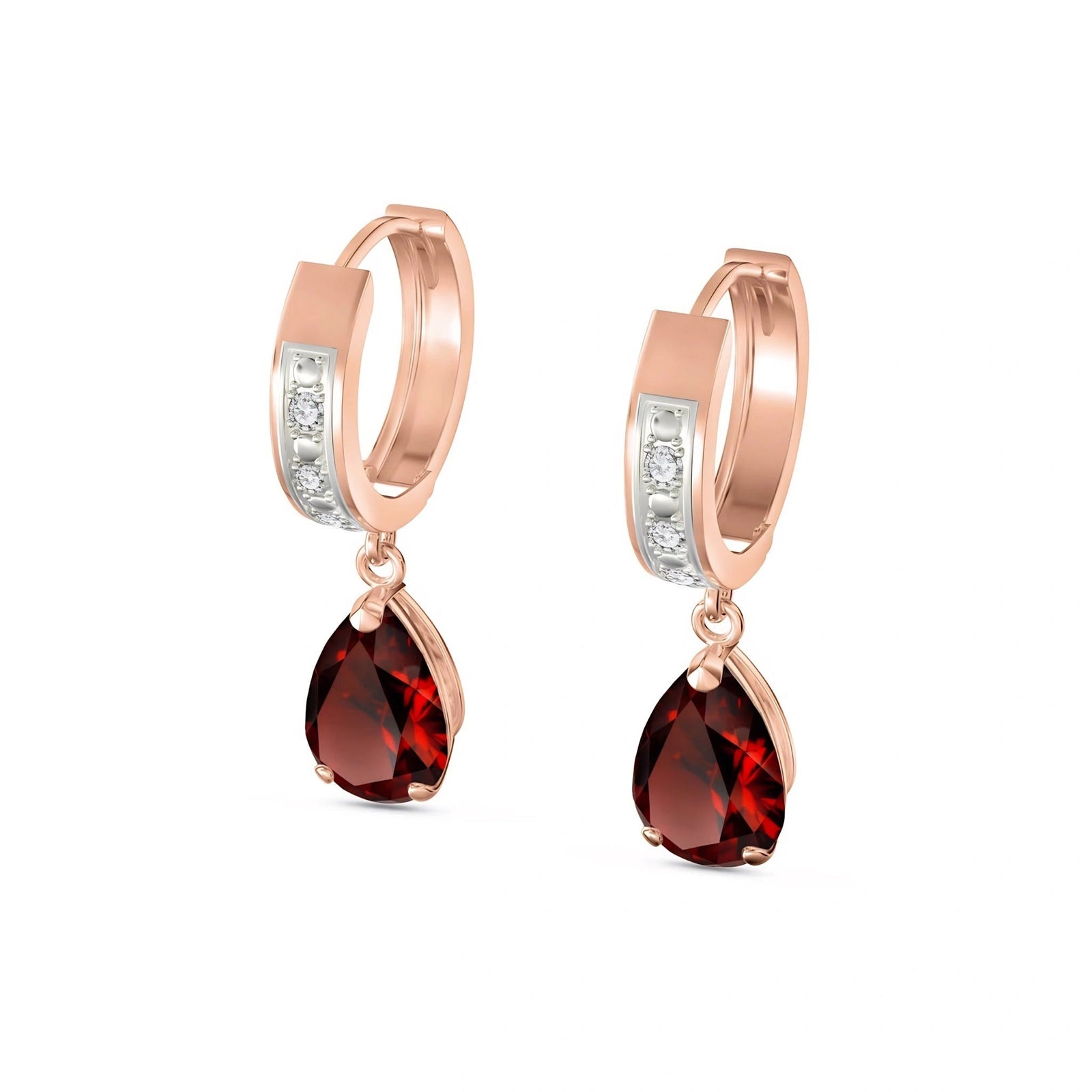 Rose Gold Reverie Earrings Garnet 10K — Gianna
