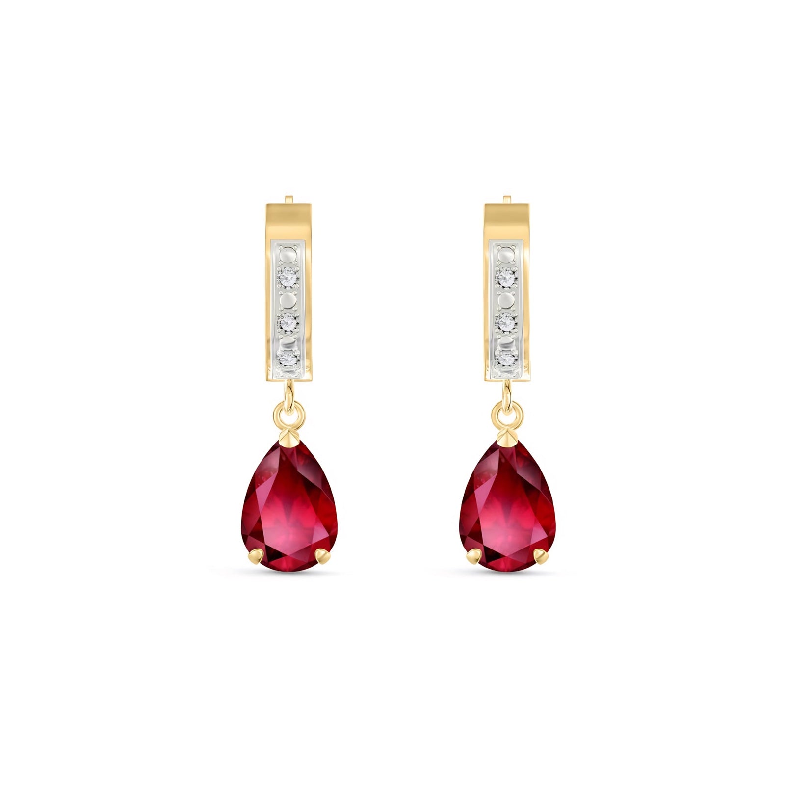 Yellow Gold Reverie Earrings Garnet 10K — Gianna