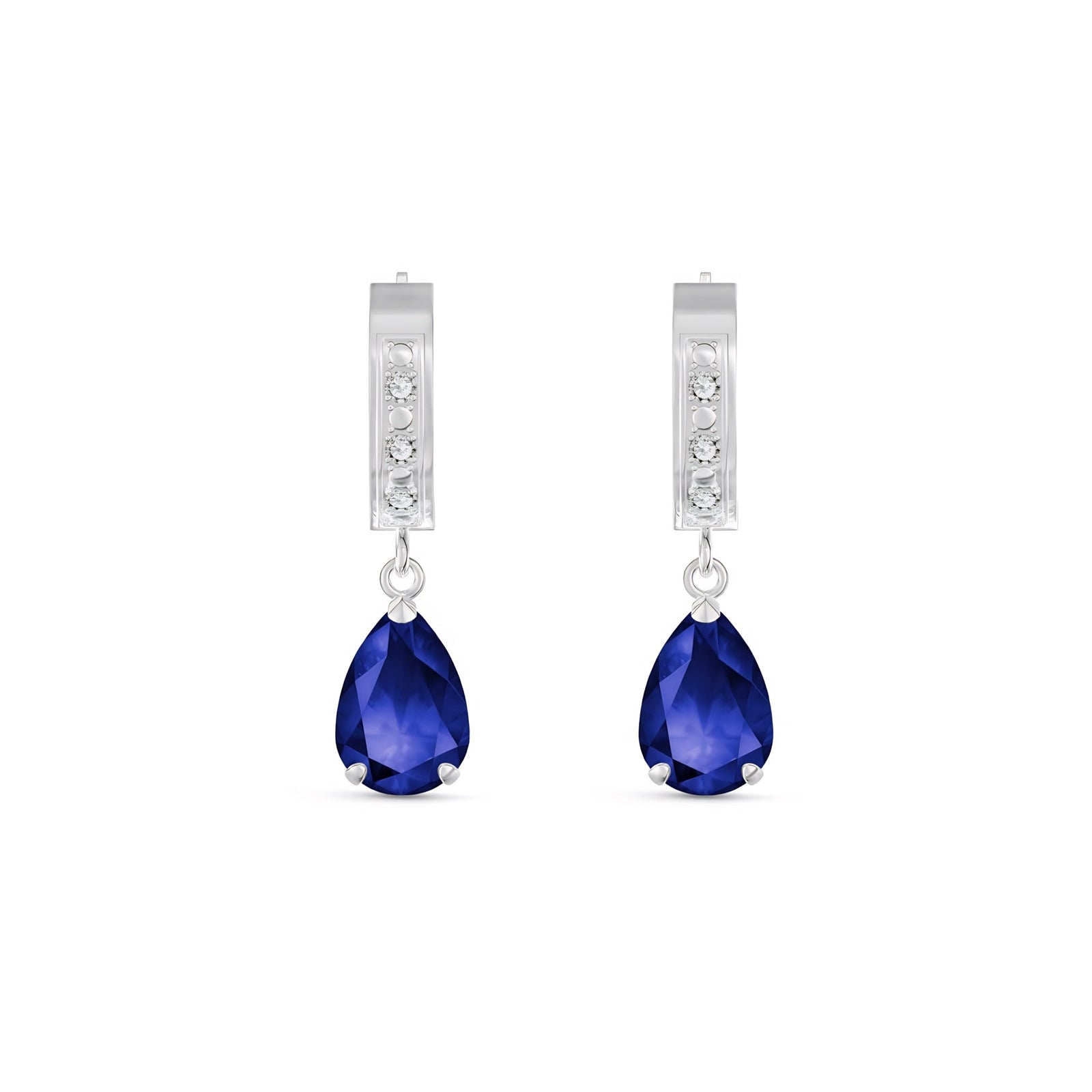 White Gold Reverie Earrings Emerald 10K — Gianna
