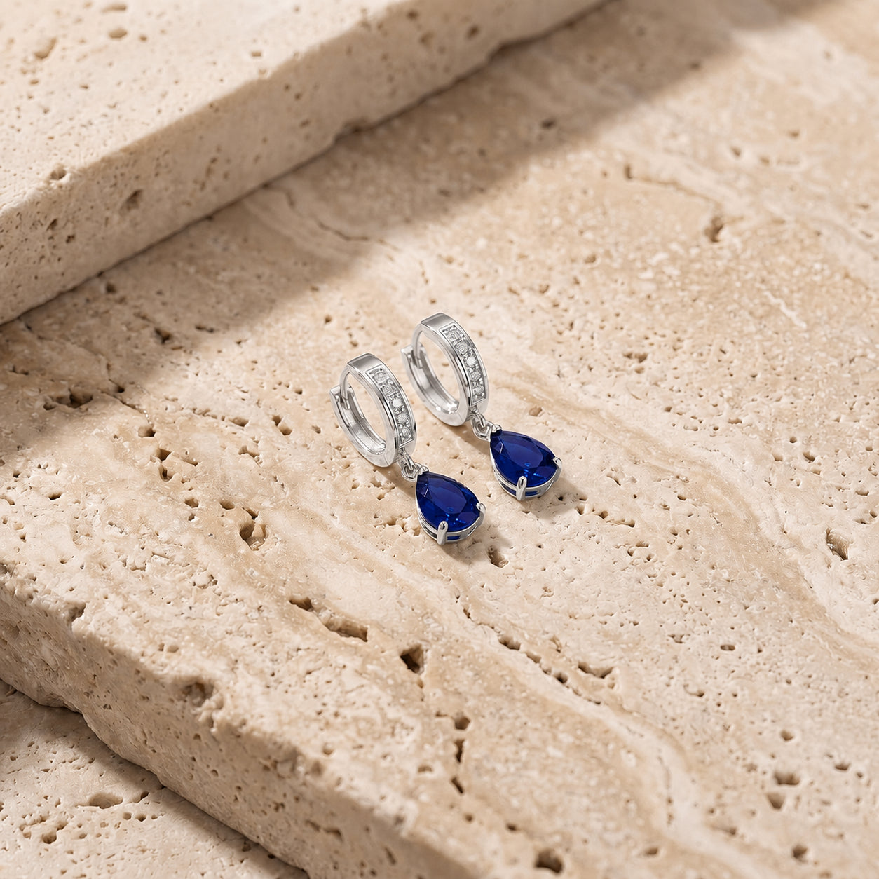 White Gold Reverie Earrings Emerald 10K — Gianna