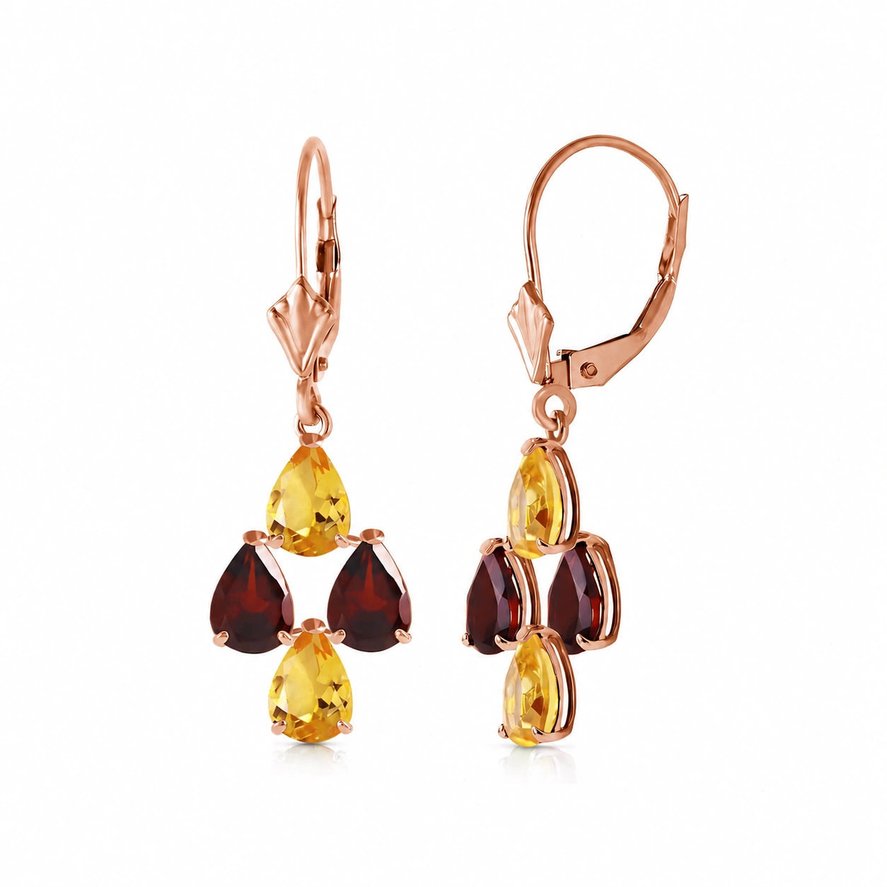 Rose Gold Garnet & Citrine — Mariaamalia