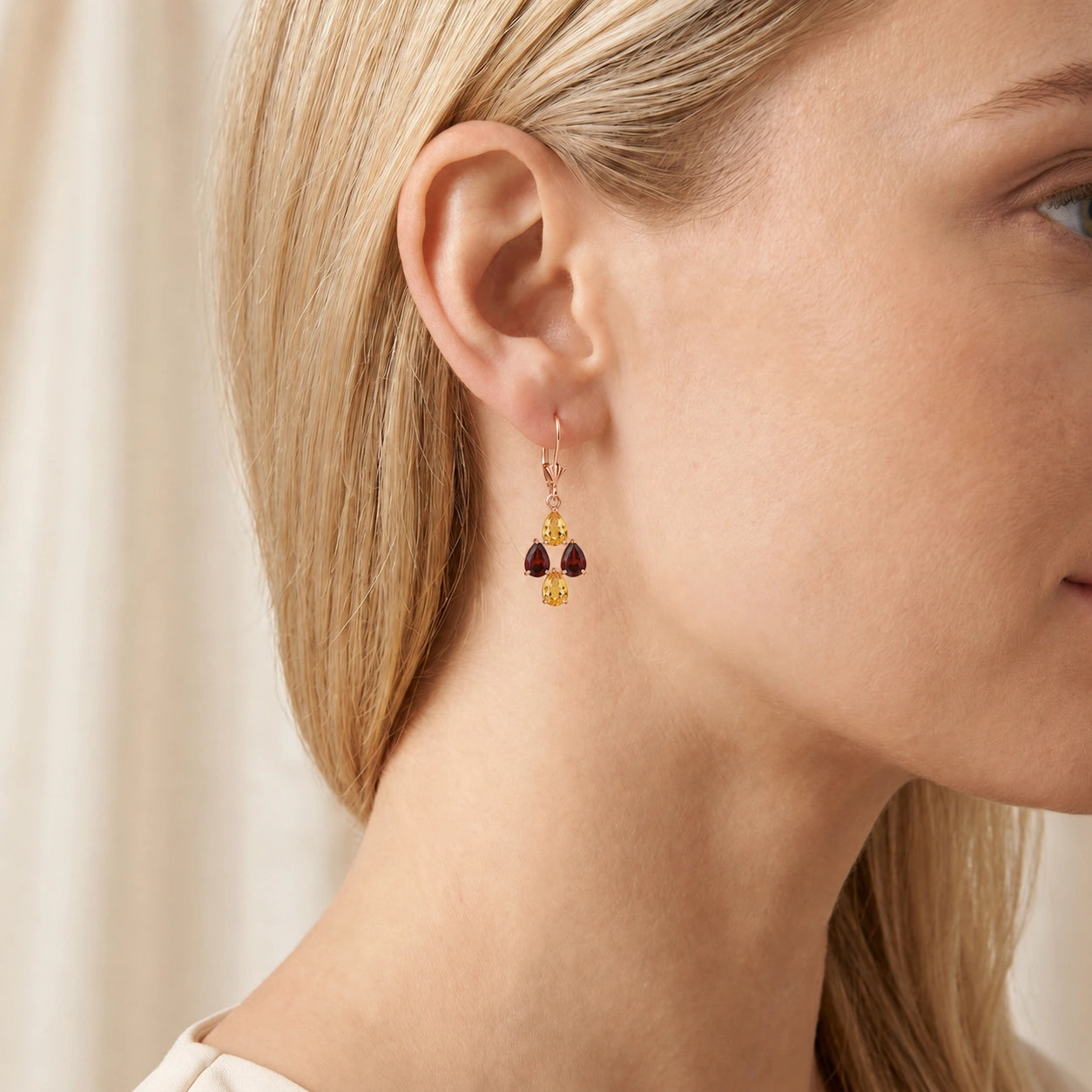 Rose Gold Garnet & Citrine — Mariaamalia