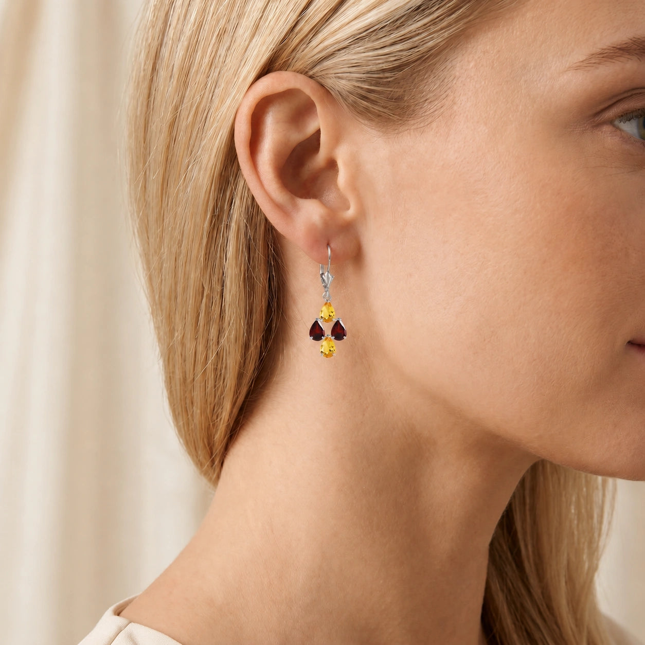 White Gold Garnet & Citrine — Mariaamalia