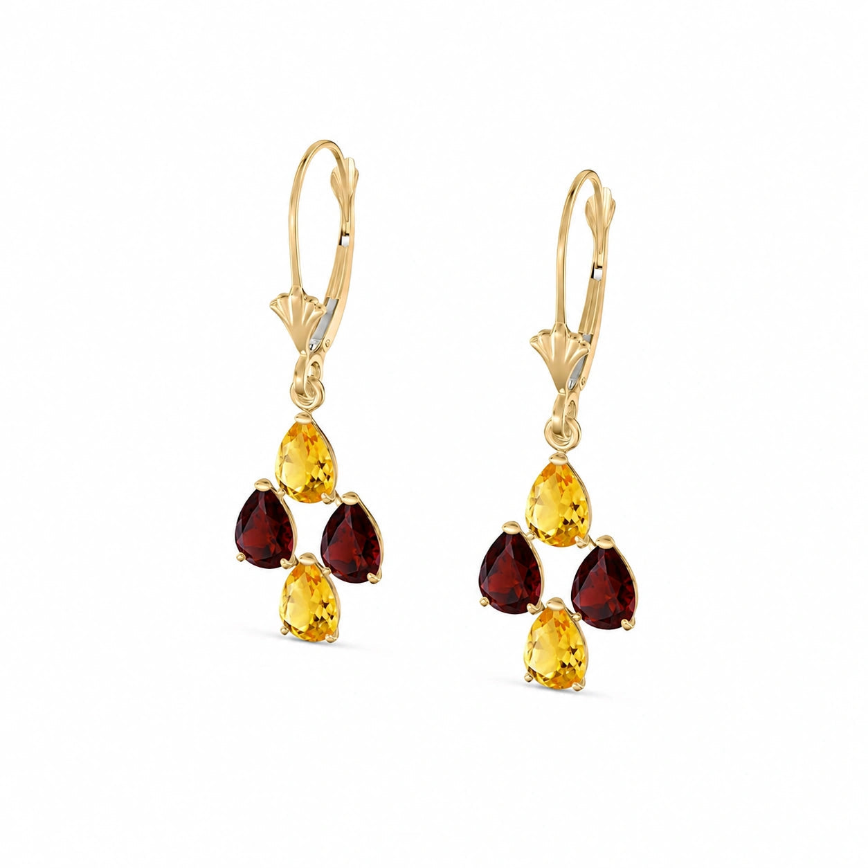 Yellow Gold Garnet & Citrine — Mariaamalia