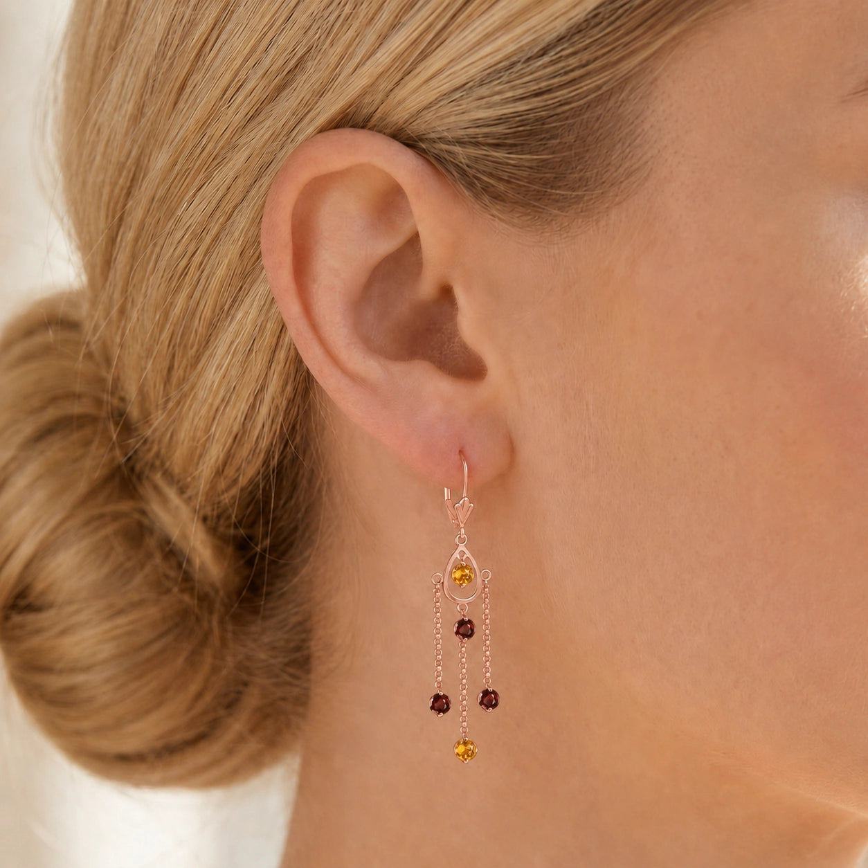 Rose Gold Garnet & Citrine — Mariaamaranta