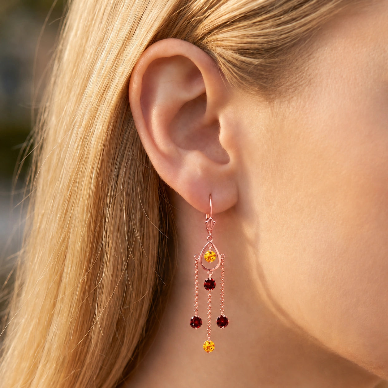 Rose Gold Garnet & Citrine — Mariaamaranta