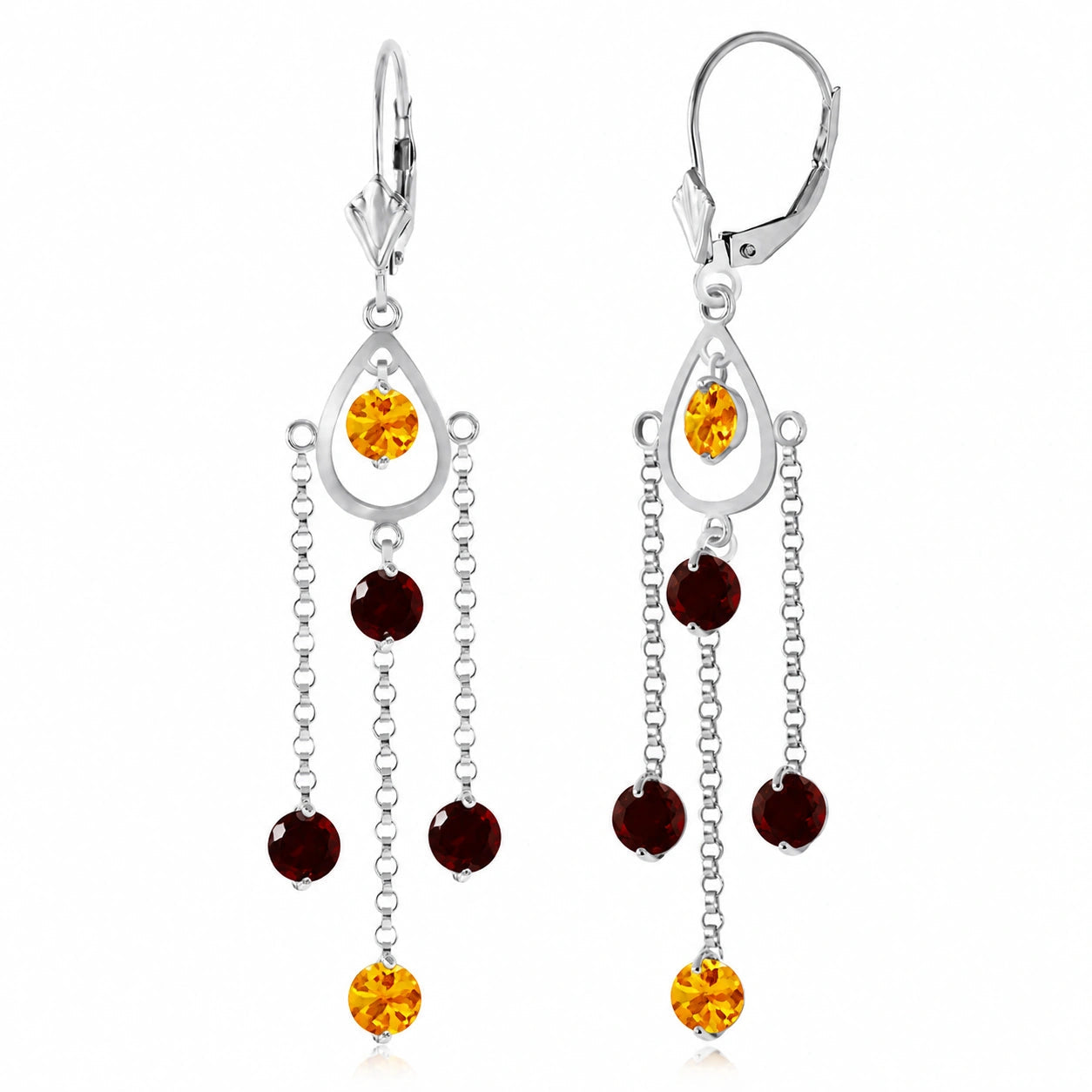 White Gold Garnet & Citrine — Mariaamaranta