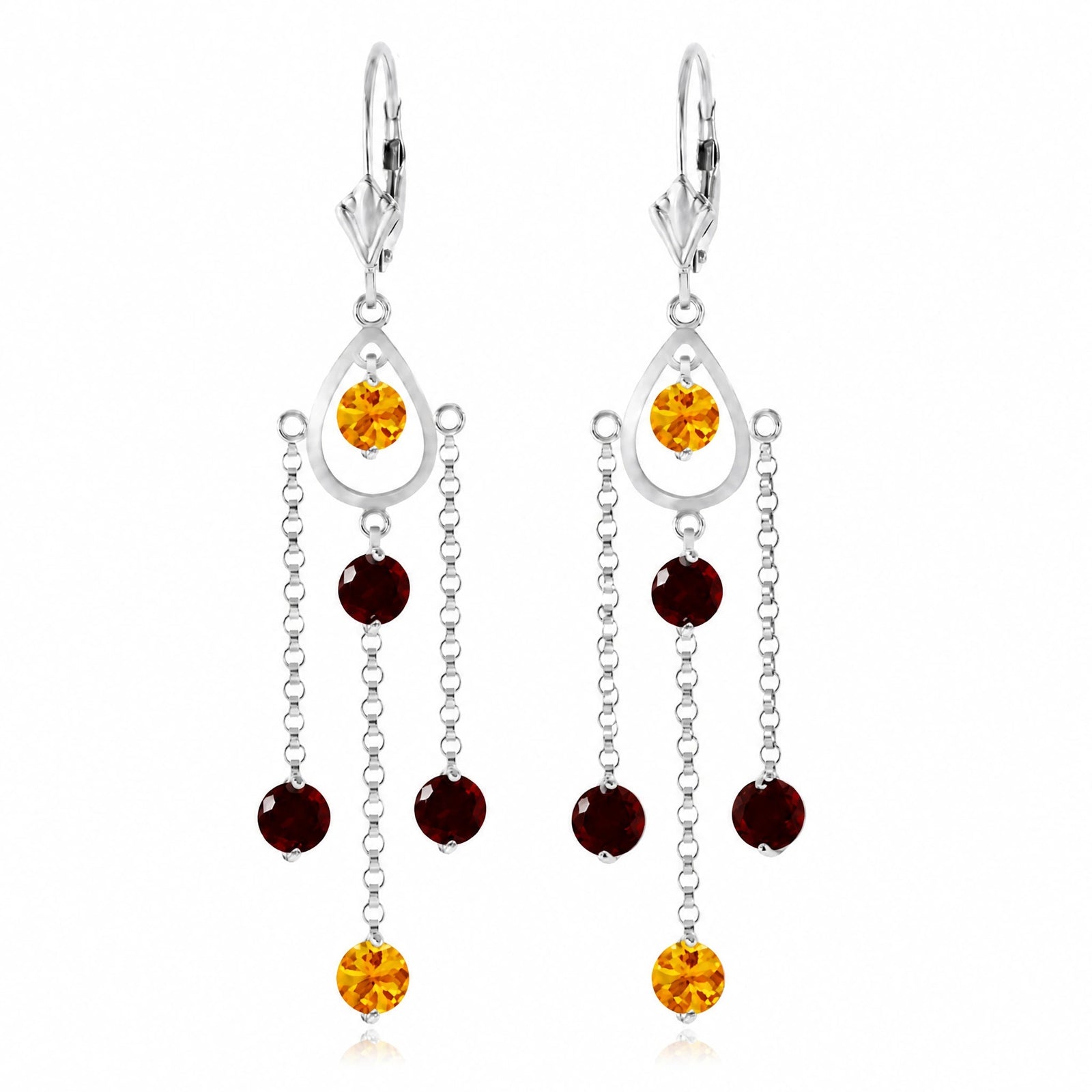 White Gold Garnet & Citrine — Mariaamaranta