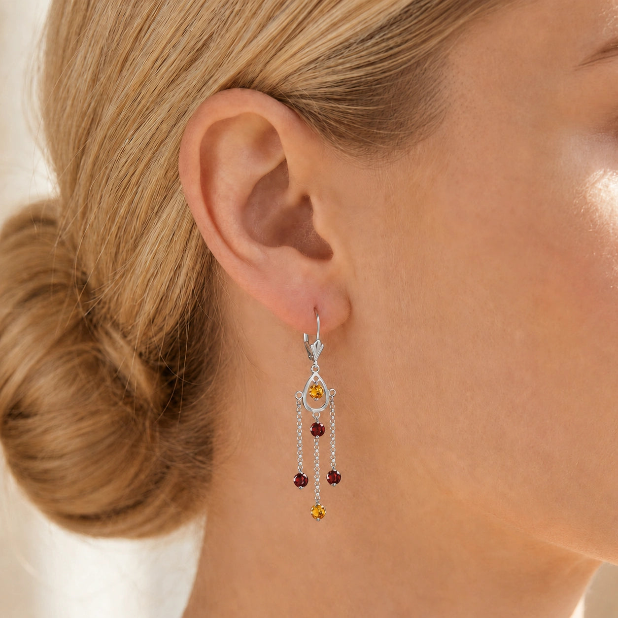 White Gold Garnet & Citrine — Mariaamaranta