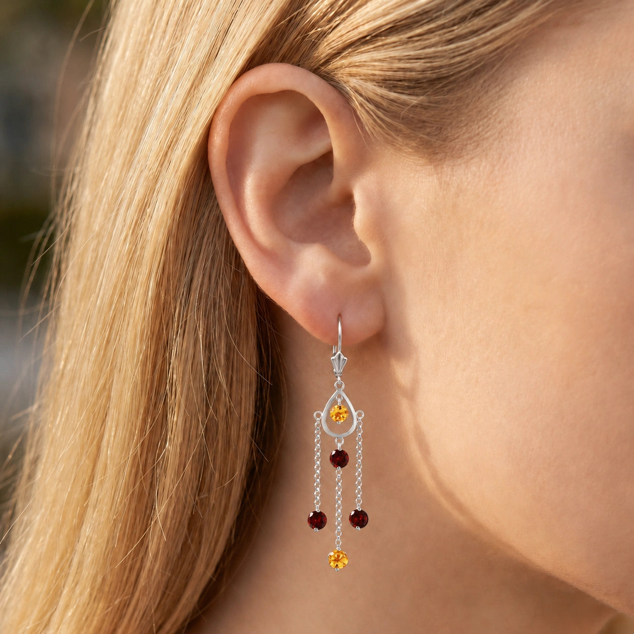 White Gold Garnet & Citrine — Mariaamaranta