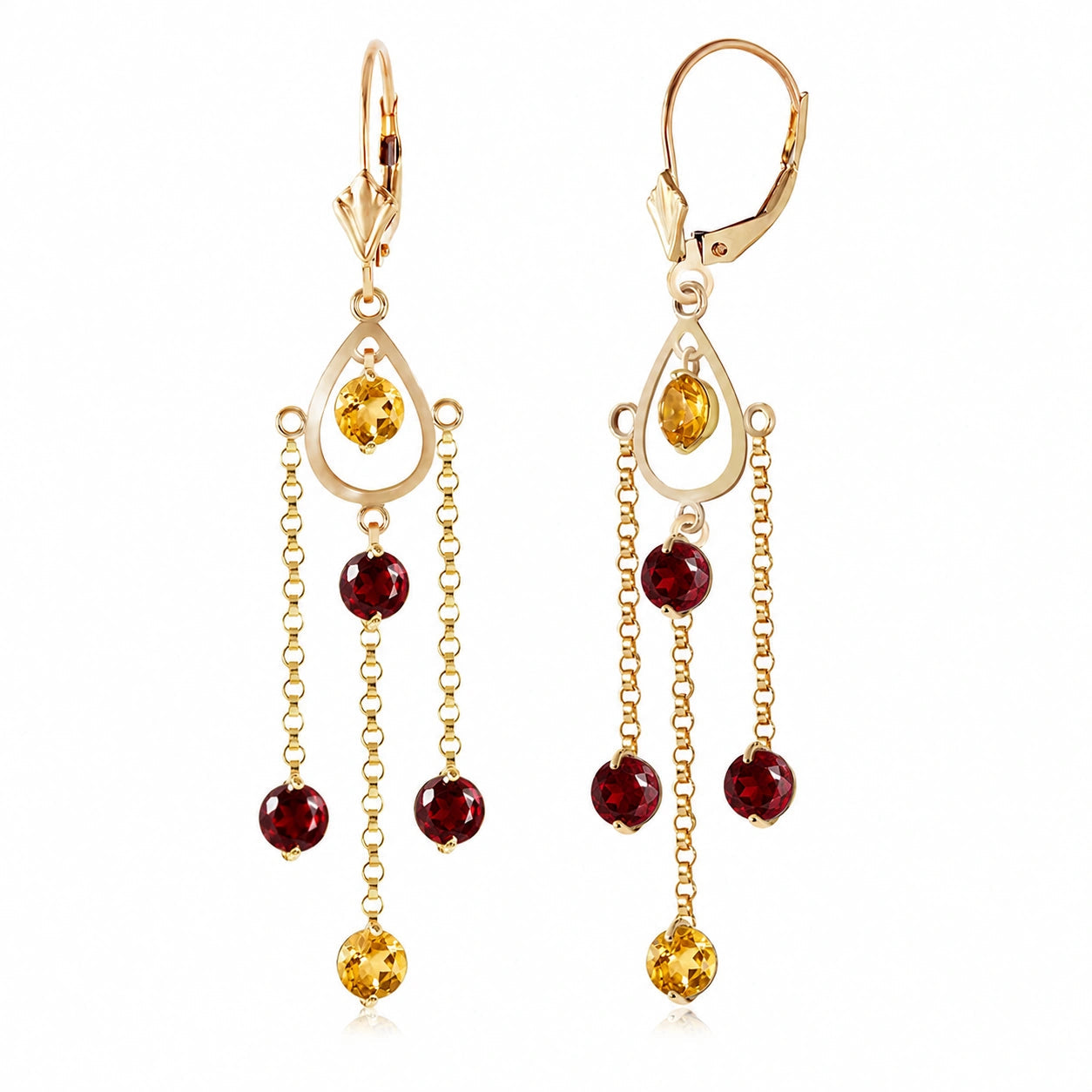 Yellow Gold Garnet & Citrine — Mariaamaranta