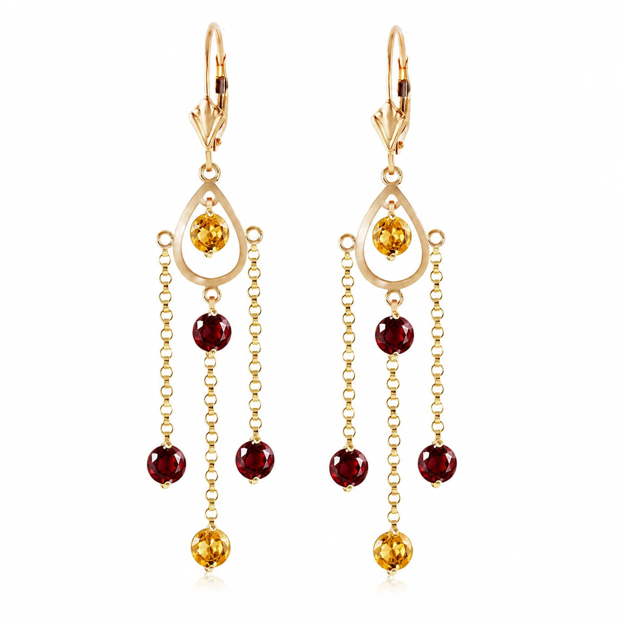 Yellow Gold Garnet & Citrine — Mariaamaranta
