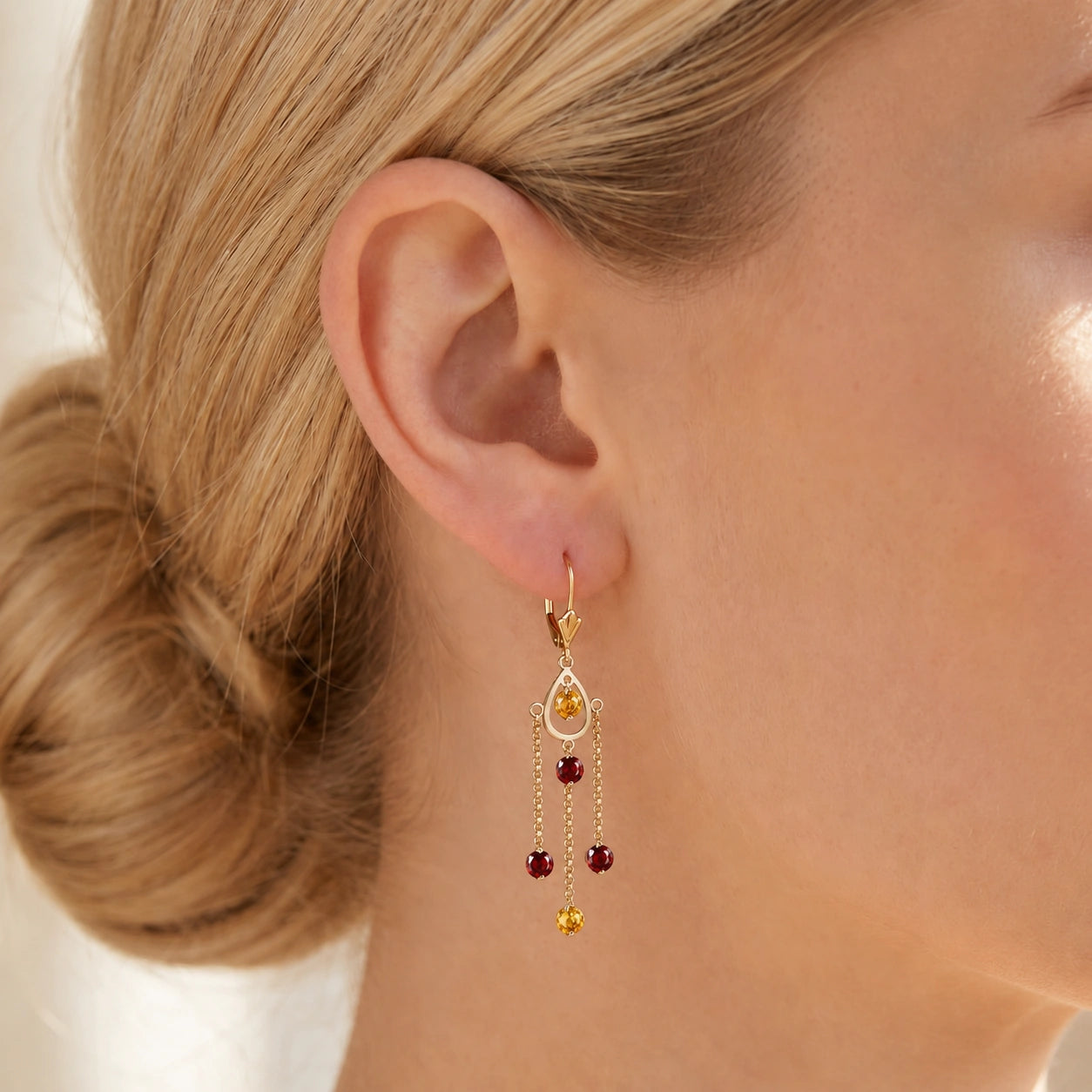 Yellow Gold Garnet & Citrine — Mariaamaranta