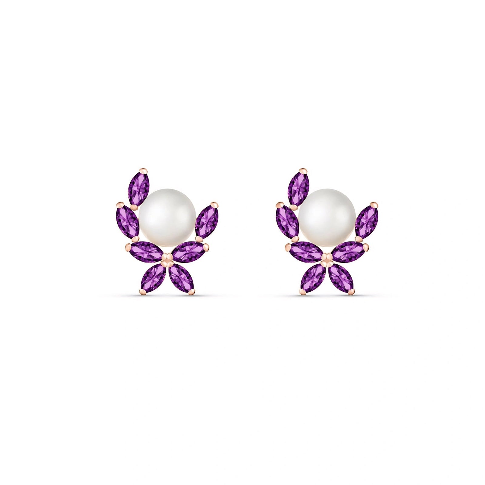 Rose Gold Pearl & Amethyst — Mariaambra