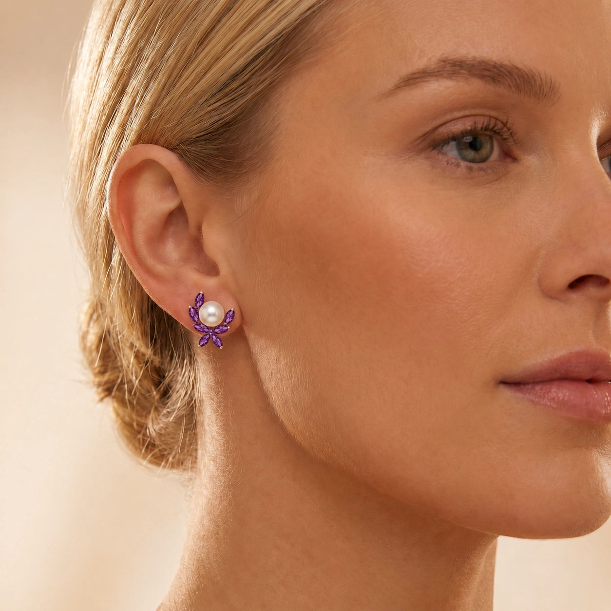 Rose Gold Pearl & Amethyst — Mariaambra