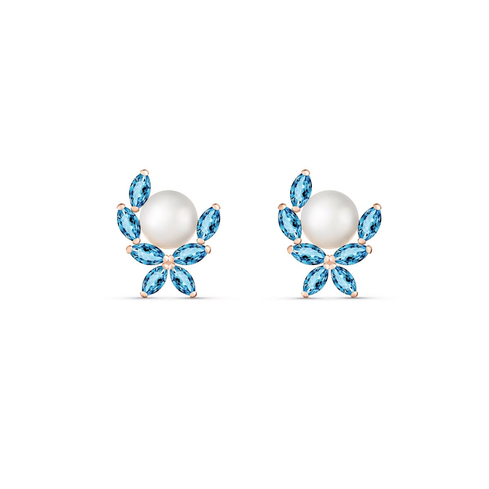 Rose Gold Pearl & Blue Topaz — Mariaambra