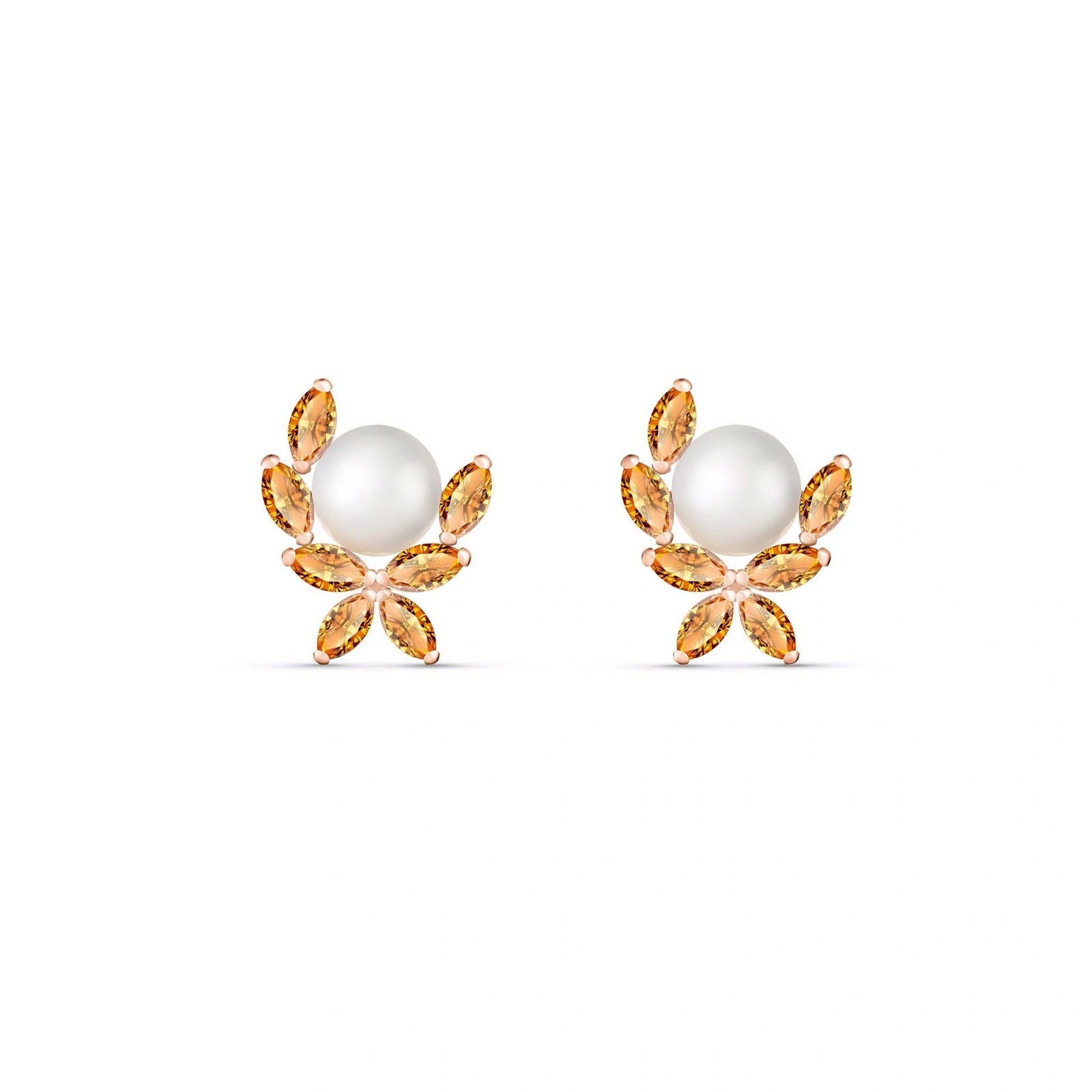 Rose Gold Pearl & Citrine — Mariaambra