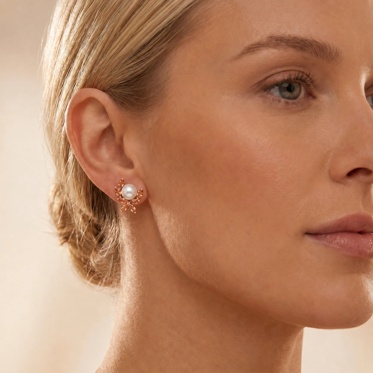 Rose Gold Pearl & Citrine — Mariaambra