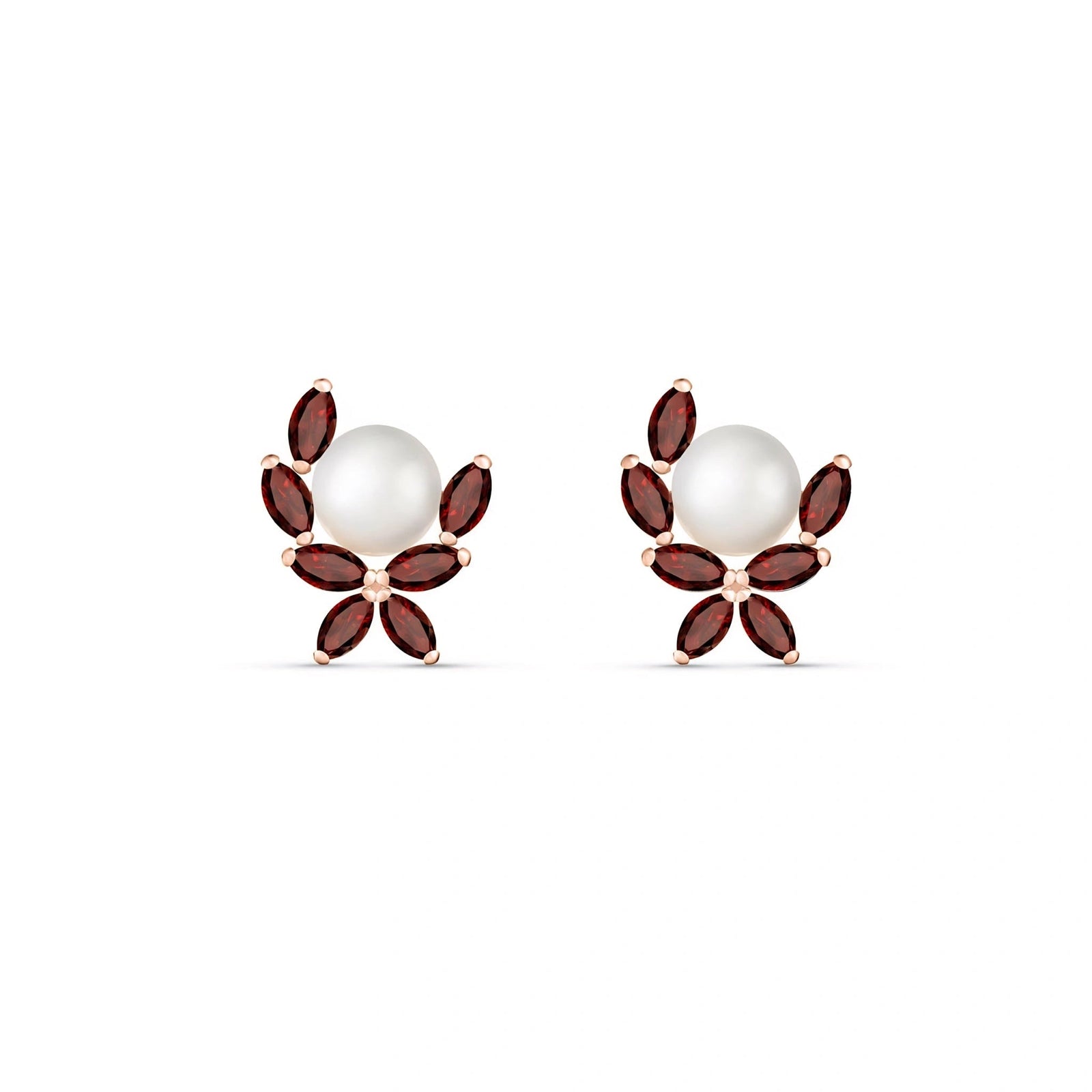 Rose Gold Pearl & Garnet — Mariaambra