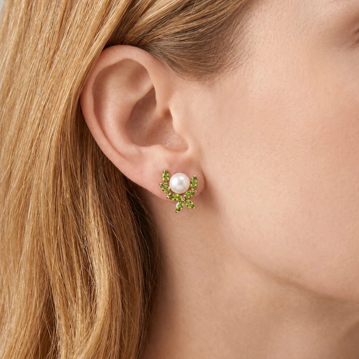 Rose Gold Pearl & Peridot — Mariaambra
