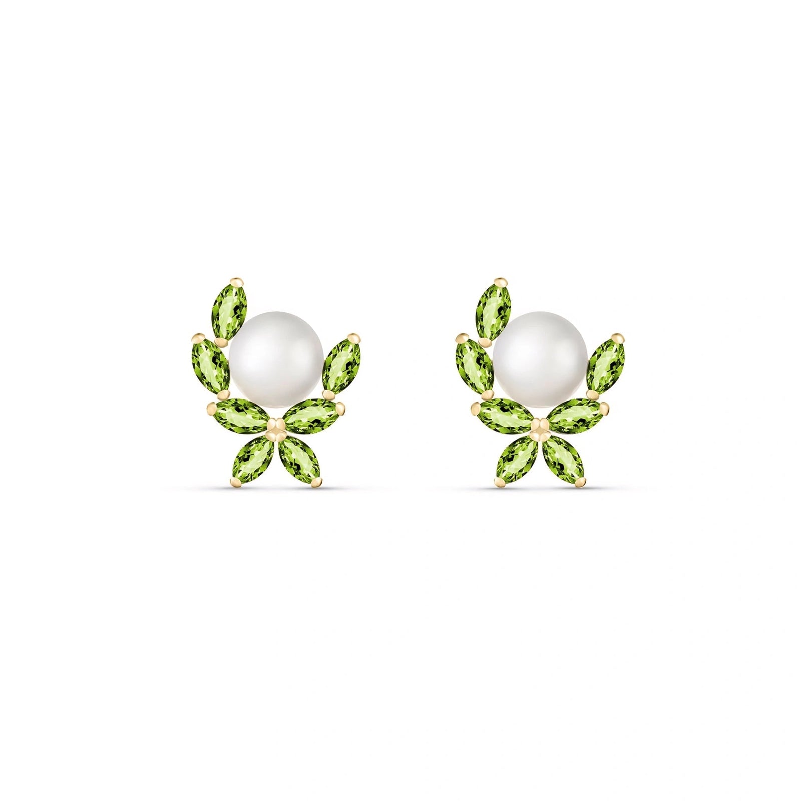 Yellow Gold Pearl & Peridot — Mariaambra