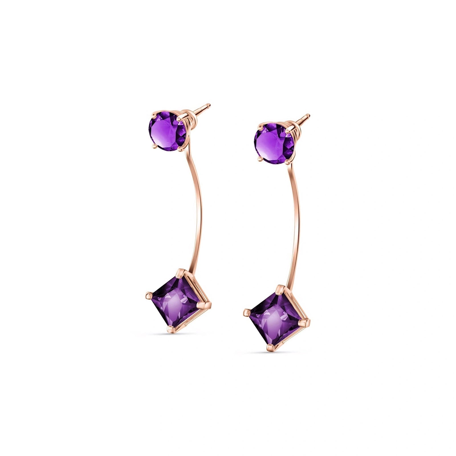 Rose Gold Eternal Earrings Amethyst 10K — Lina