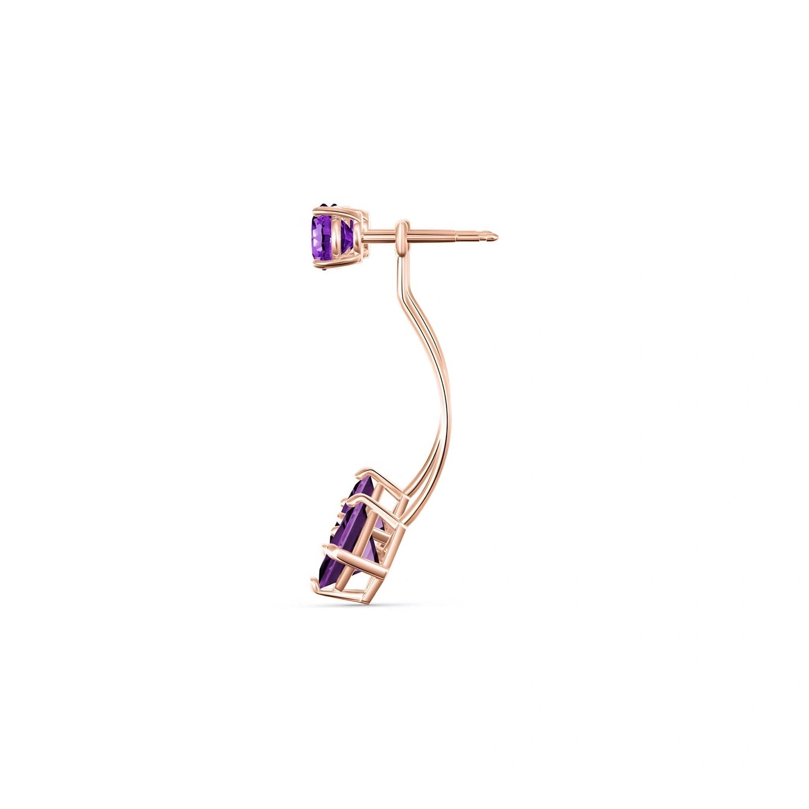 Rose Gold Eternal Earrings Amethyst 10K — Lina