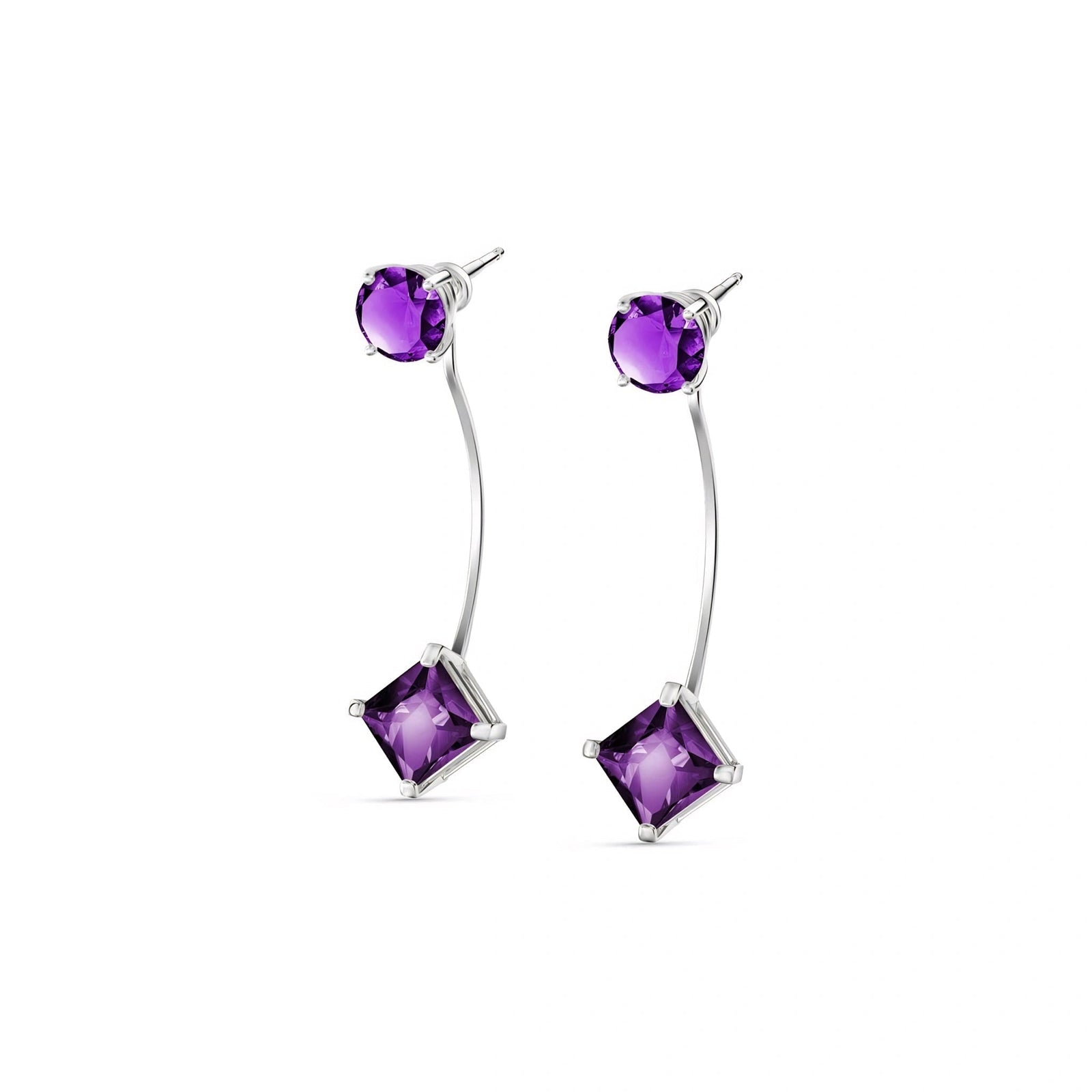 White Gold Eternal Earrings Amethyst 10K — Lina