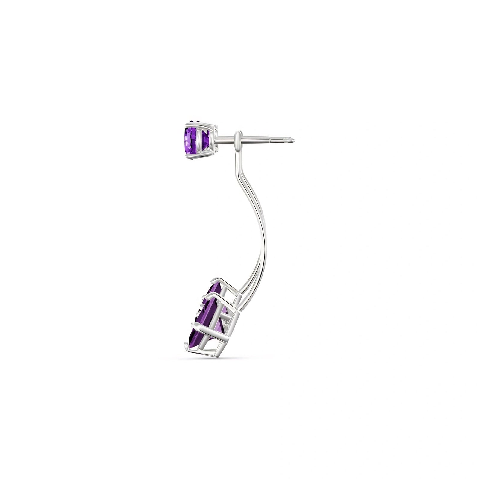White Gold Eternal Earrings Amethyst 10K — Lina