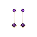 Yellow Gold Eternal Earrings Amethyst 10K — Lina