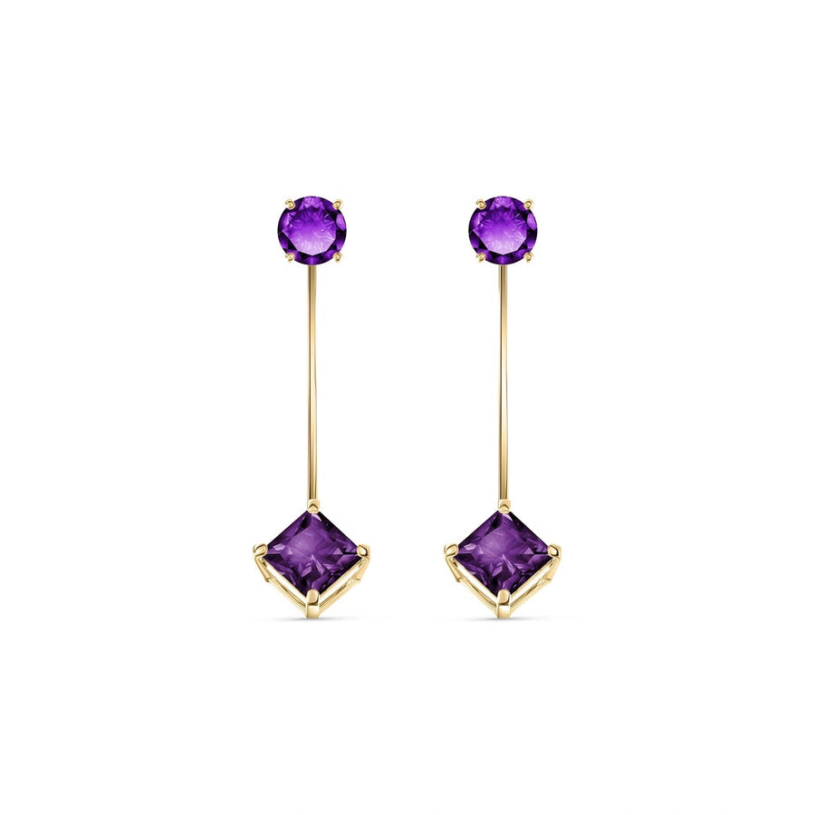 Yellow Gold Eternal Earrings Amethyst 10K — Lina
