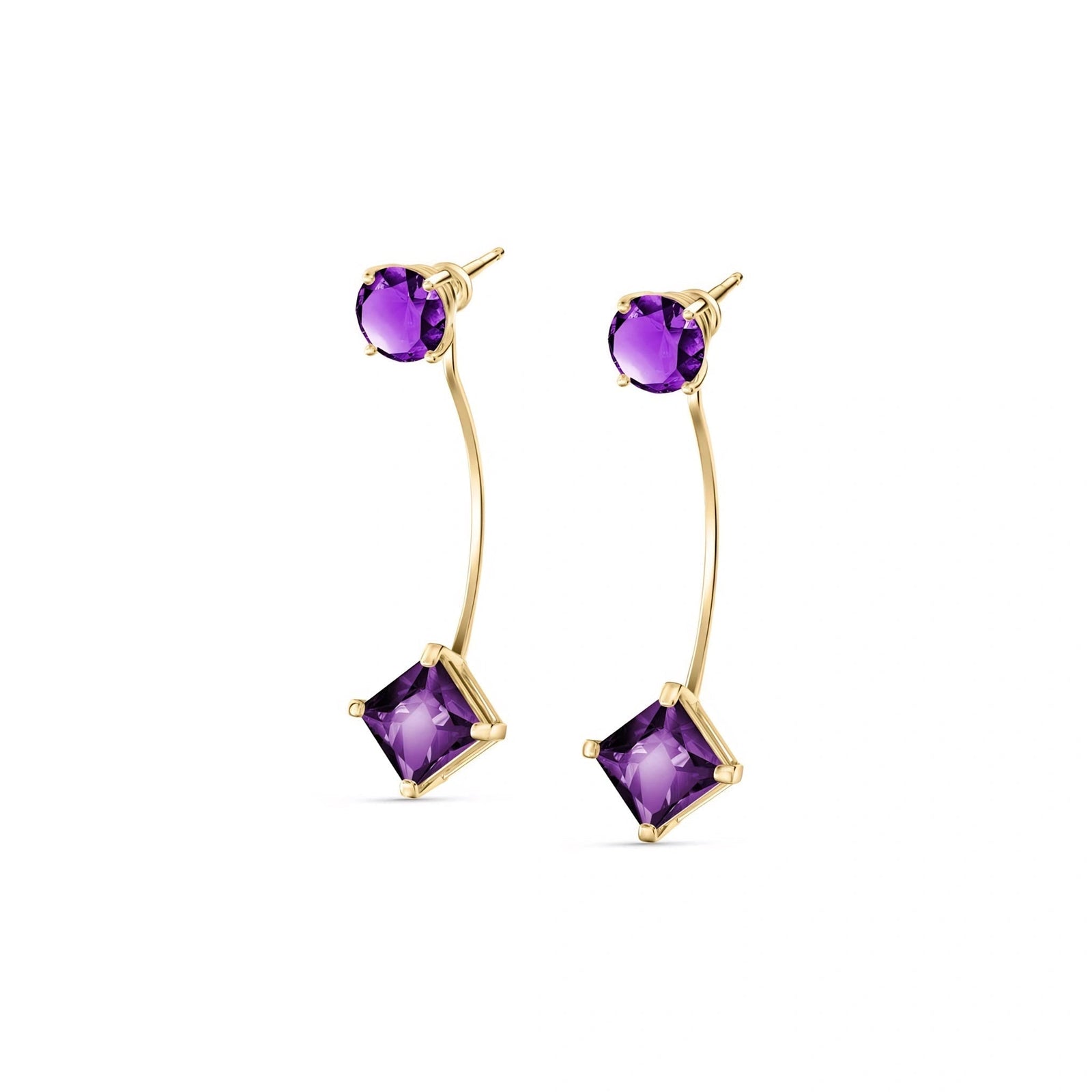 Yellow Gold Eternal Earrings Amethyst 10K — Lina