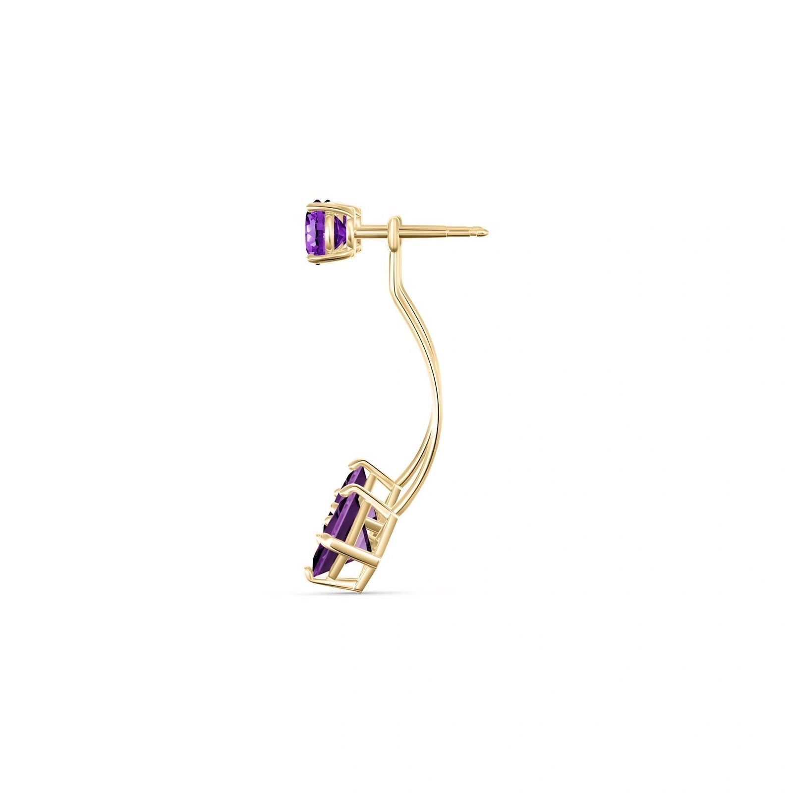 Yellow Gold Eternal Earrings Amethyst 10K — Lina