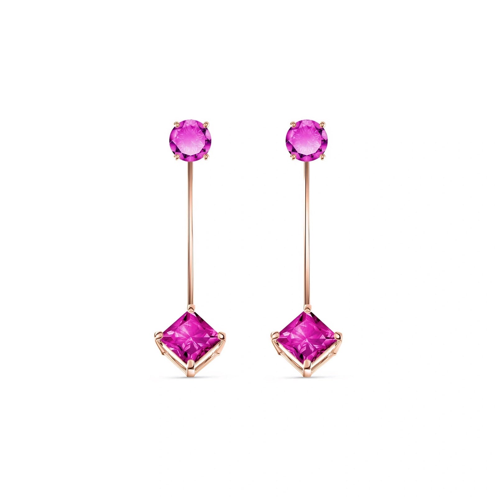 Rose Gold Eternal Earrings Pink Topaz 10K — Lina