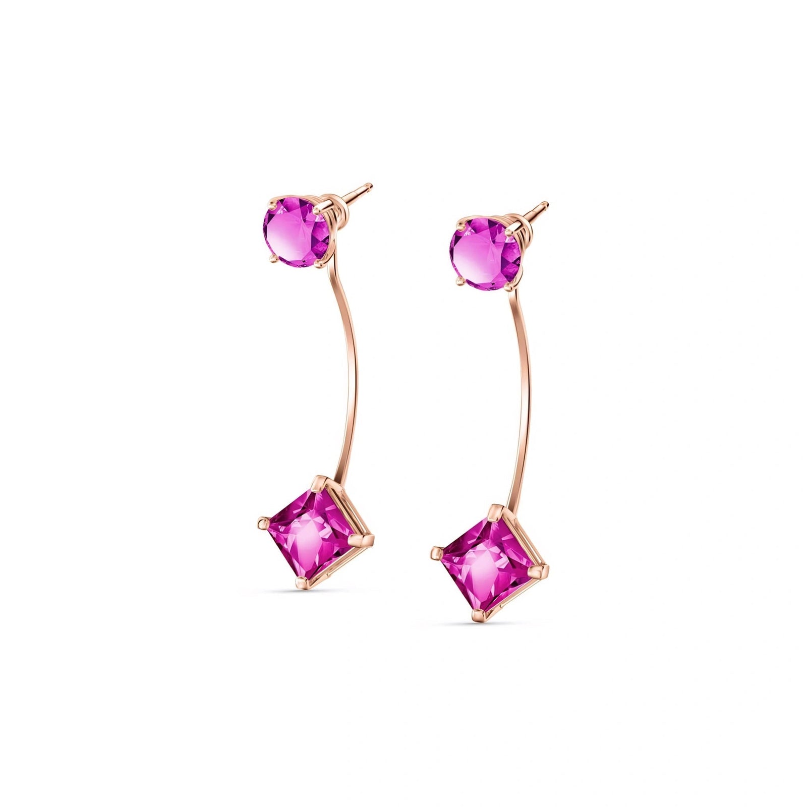 Rose Gold Eternal Earrings Pink Topaz 10K — Lina