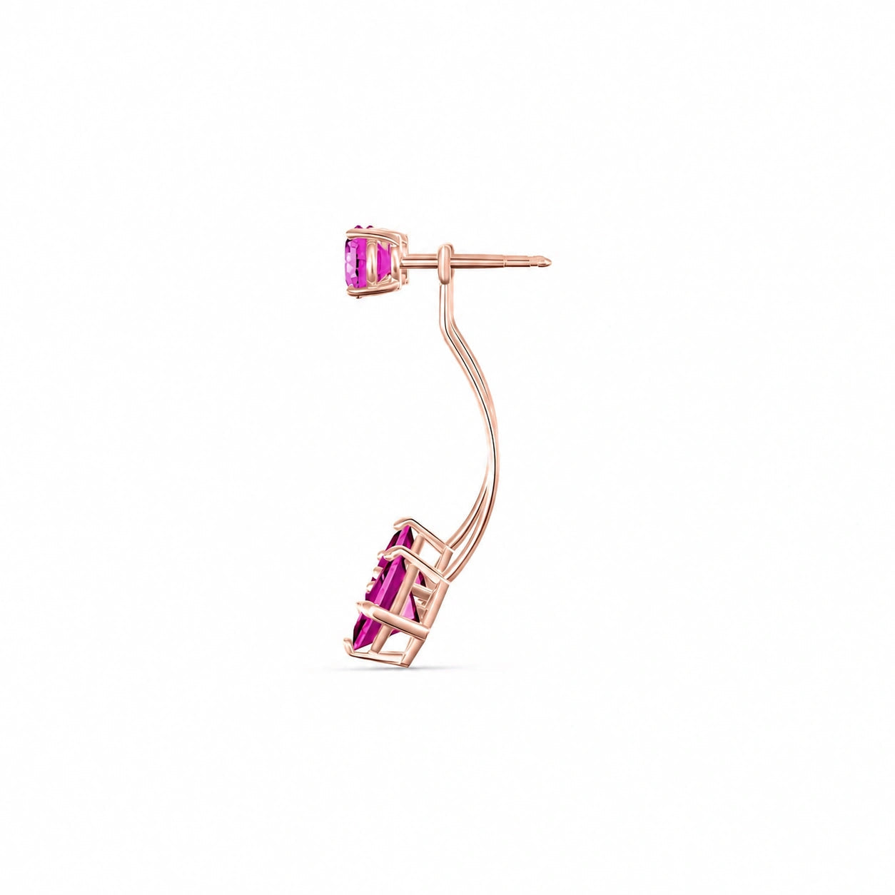 Rose Gold Eternal Earrings Pink Topaz 10K — Lina