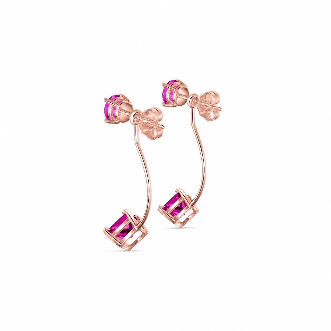 Rose Gold Eternal Earrings Pink Topaz 10K — Lina