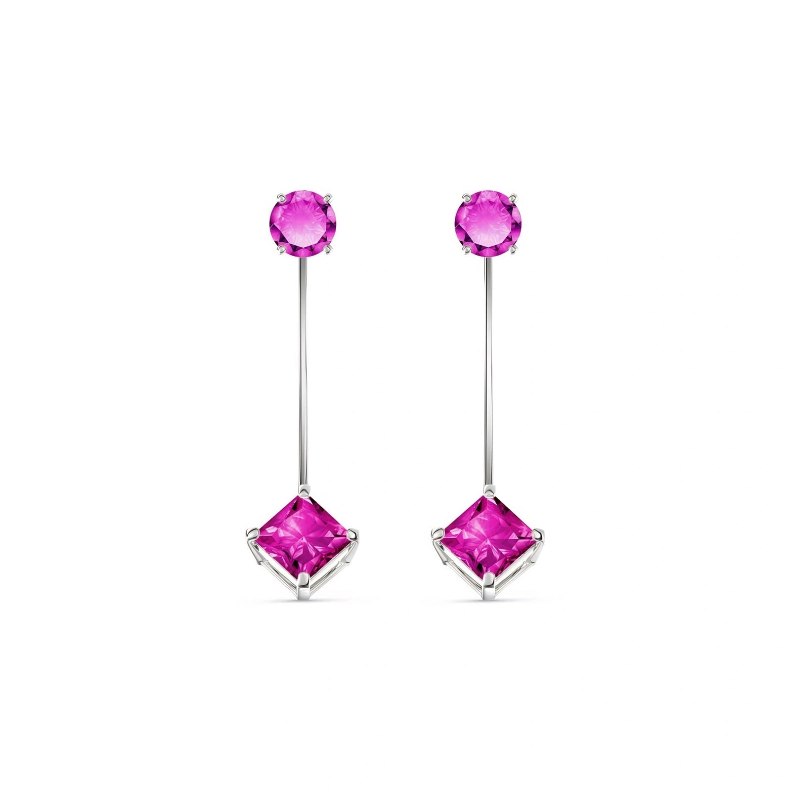 White Gold Eternal Earrings Pink Topaz 10K — Lina
