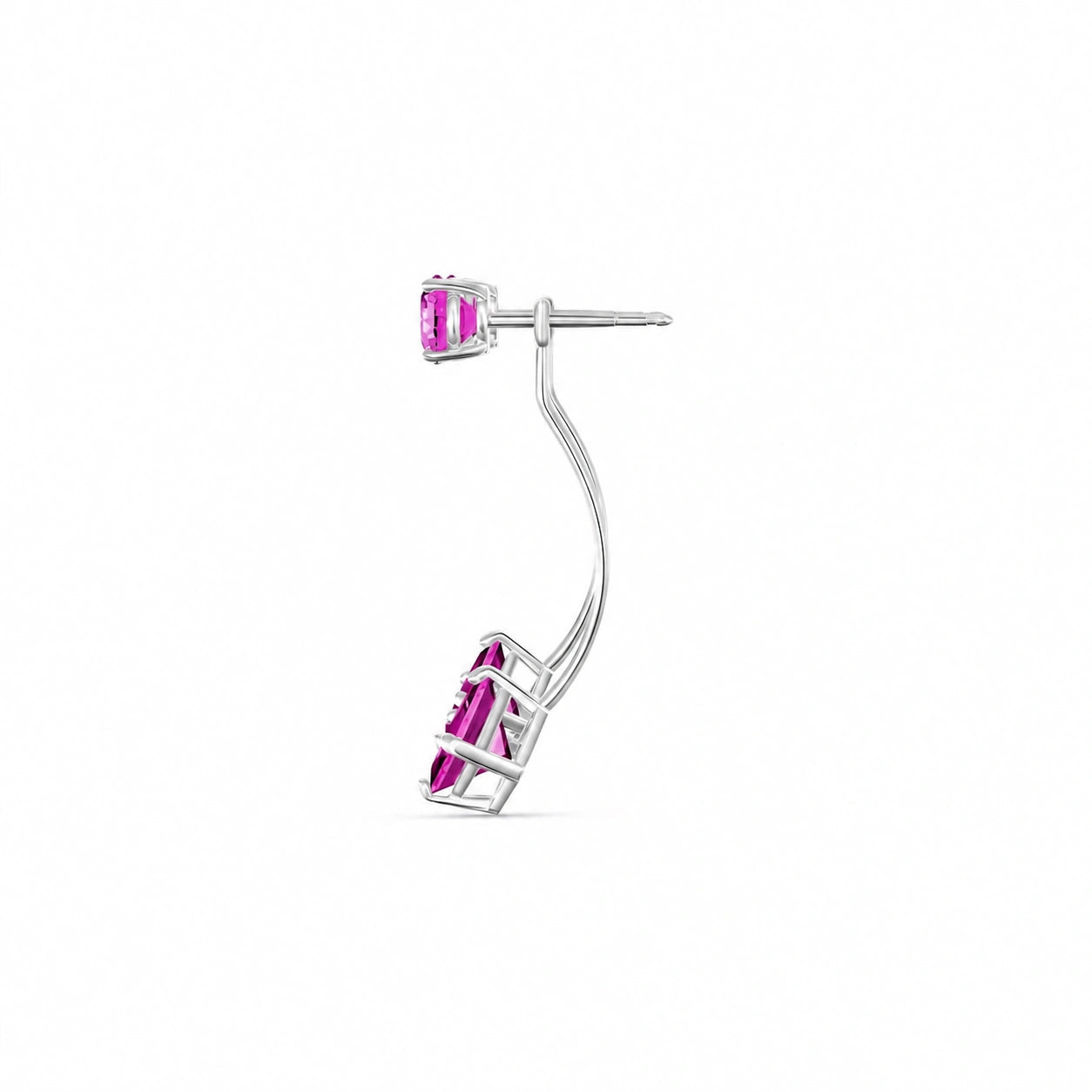 White Gold Eternal Earrings Pink Topaz 10K — Lina