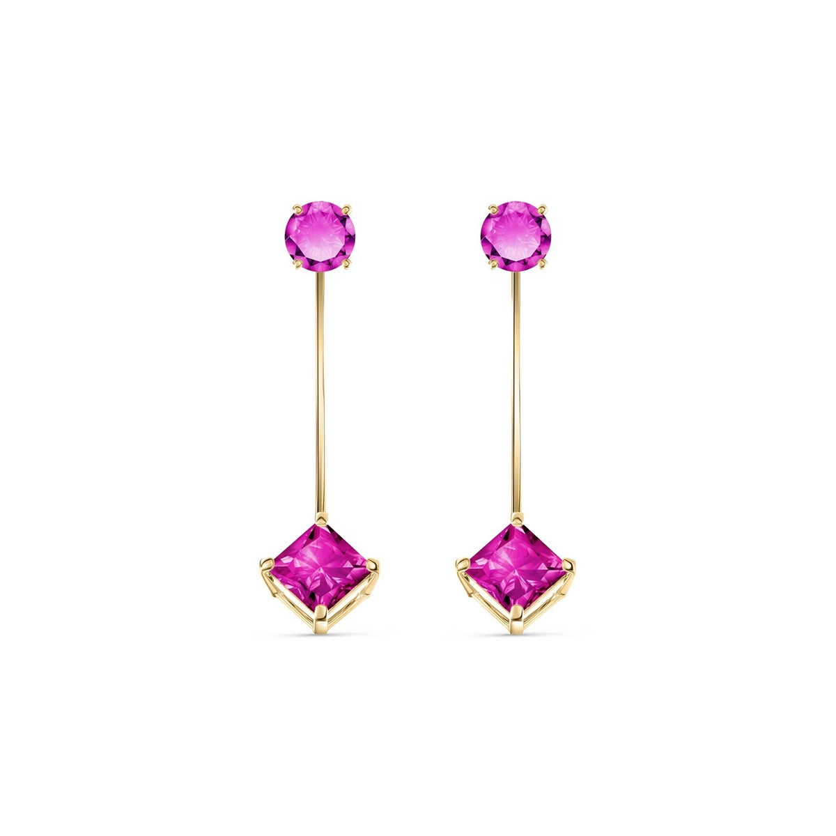 Yellow Gold Eternal Earrings Pink Topaz — Lina