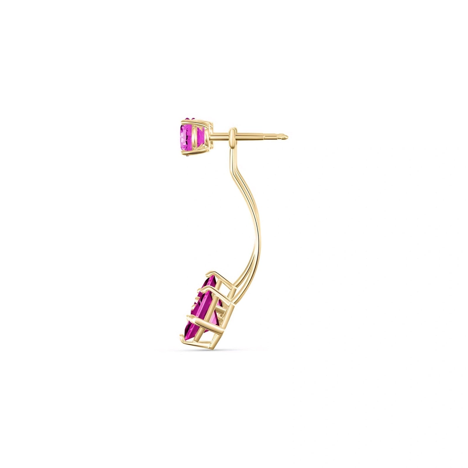 Yellow Gold Eternal Earrings Pink Topaz 10K — Lina