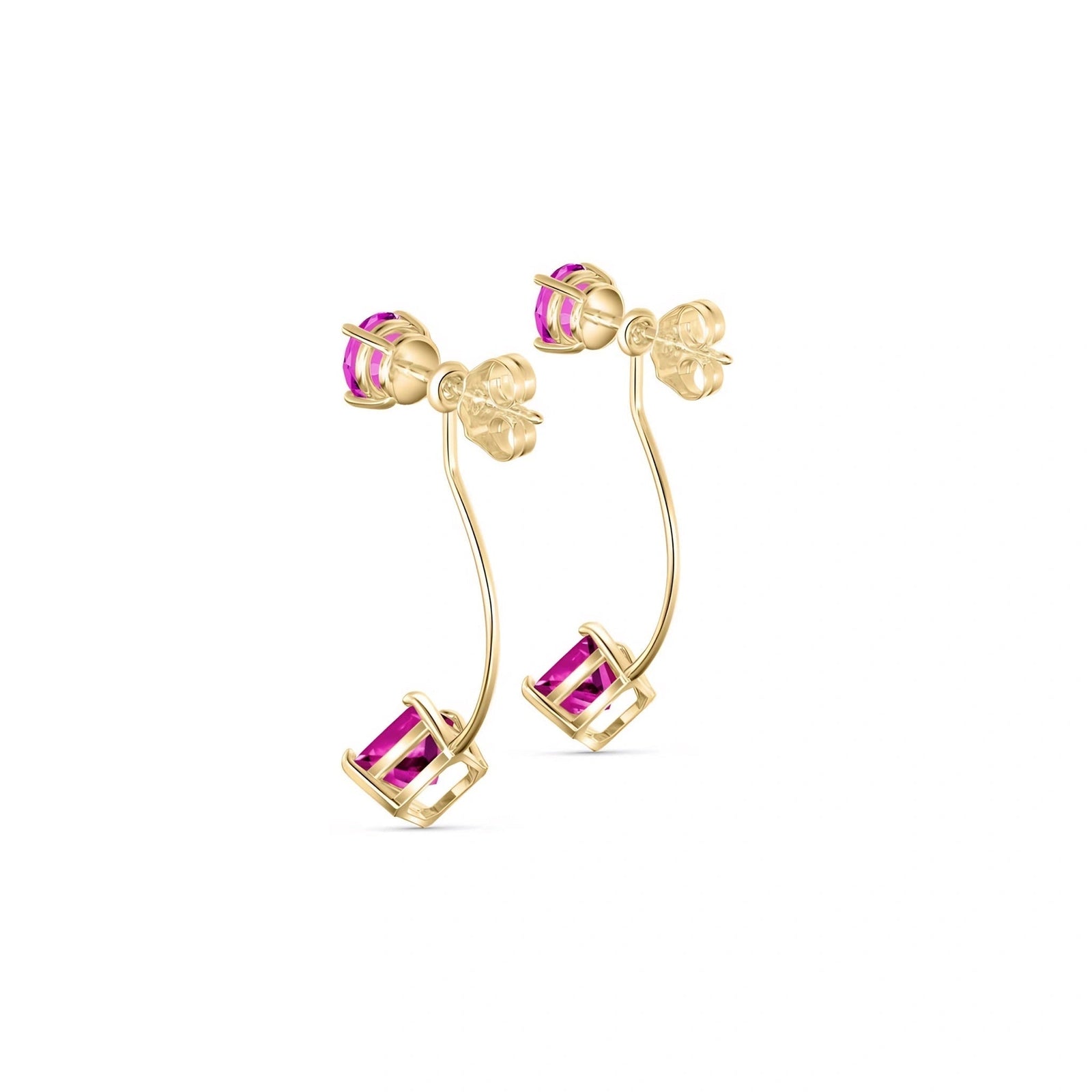 Yellow Gold Eternal Earrings Pink Topaz 10K — Lina