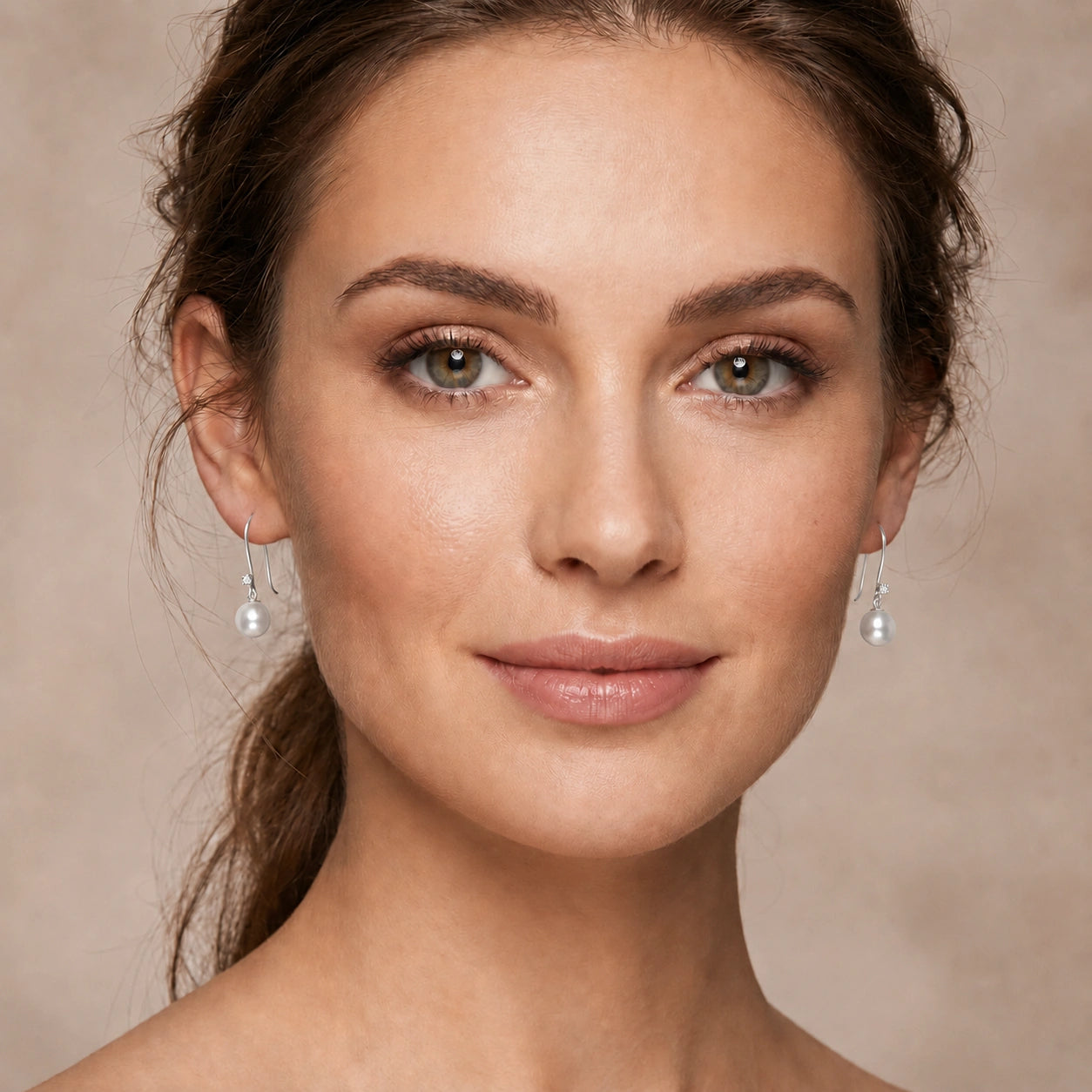 White Gold Earrings Pearl 10K — Cosima