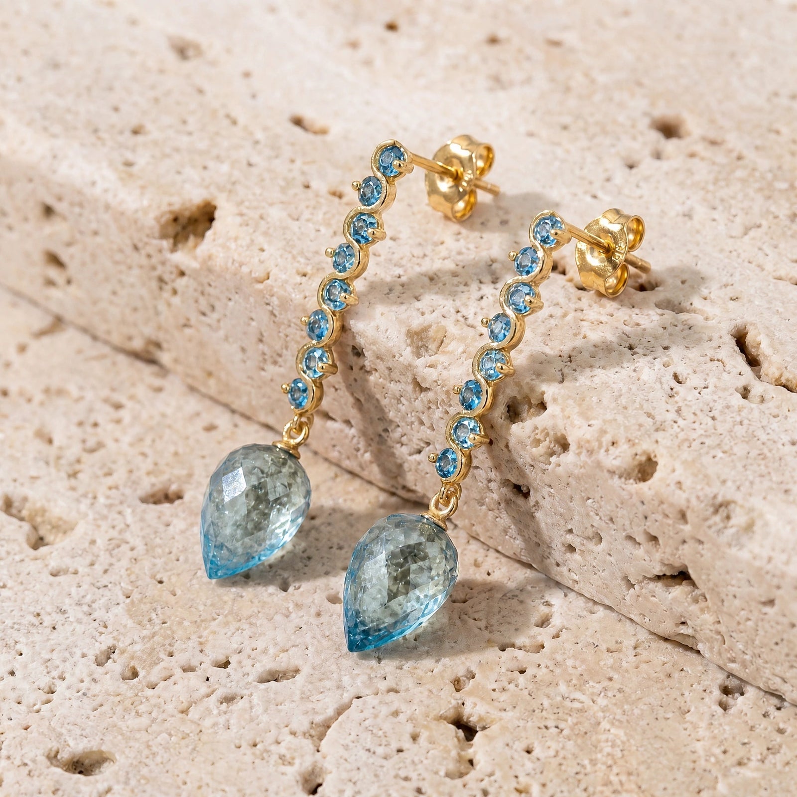 Yellow Gold Blue Topaz — Mariaangiolina