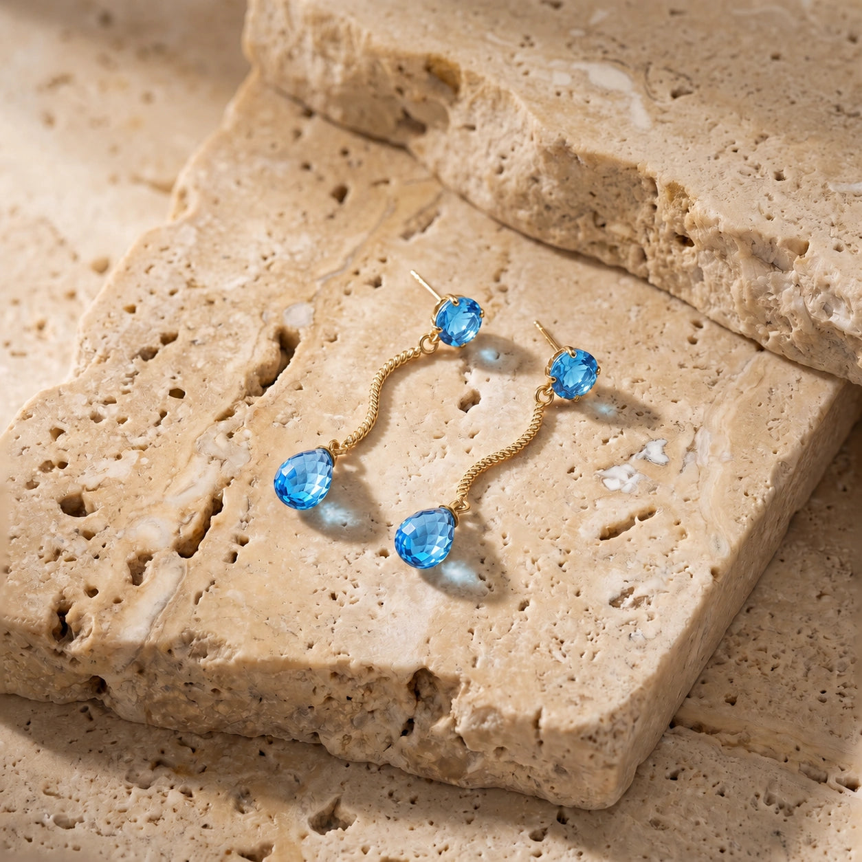 Yellow Gold Blue Topaz — Mariaanna