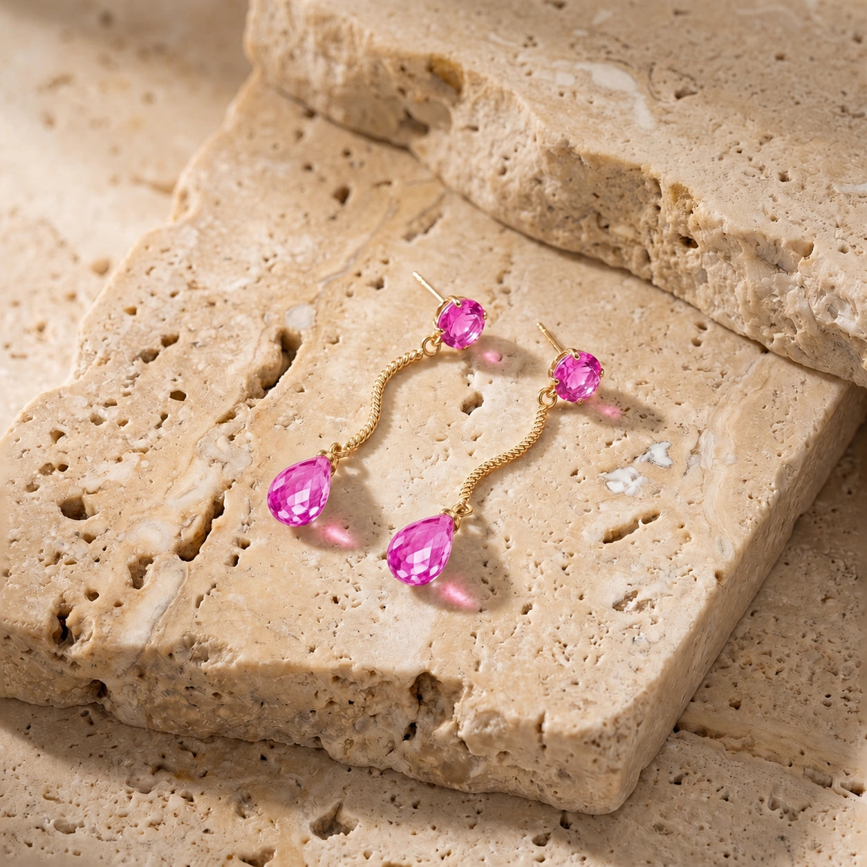 Yellow Gold Pink Topaz — Mariaanna